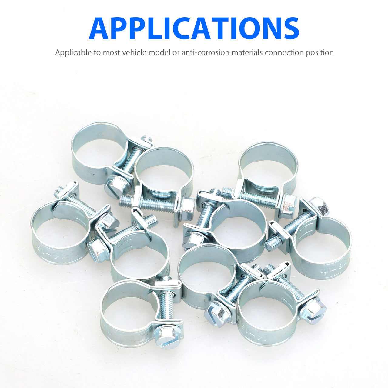 1/4" 5/16" 3/8" Fuel Injection Gas Line Hose Clamps Clip Pipe Clamp, 30 Pcs