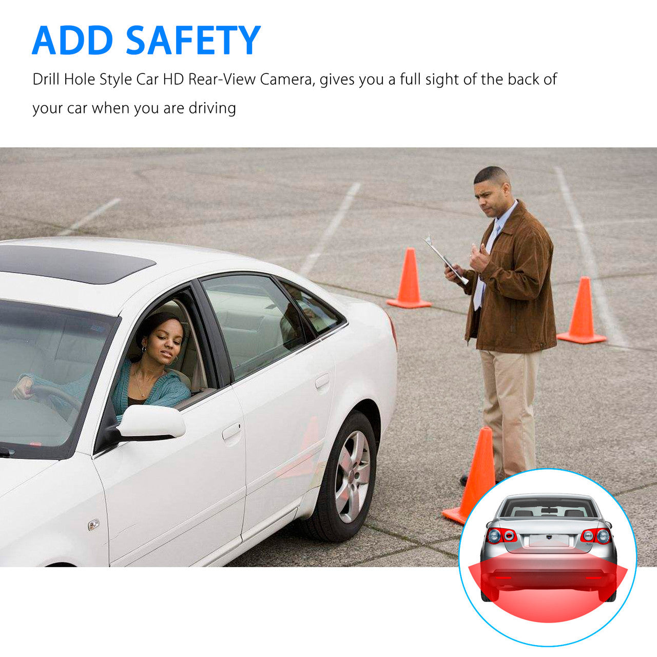 HD Reverse Backup Camera with Night Vision, Vehicle Rear-view Reverse Cam w/ 170° Wide Viewing Angle, Parking Camera Monitor for 12V Car Truck SUV RV, IP67 Waterproof
