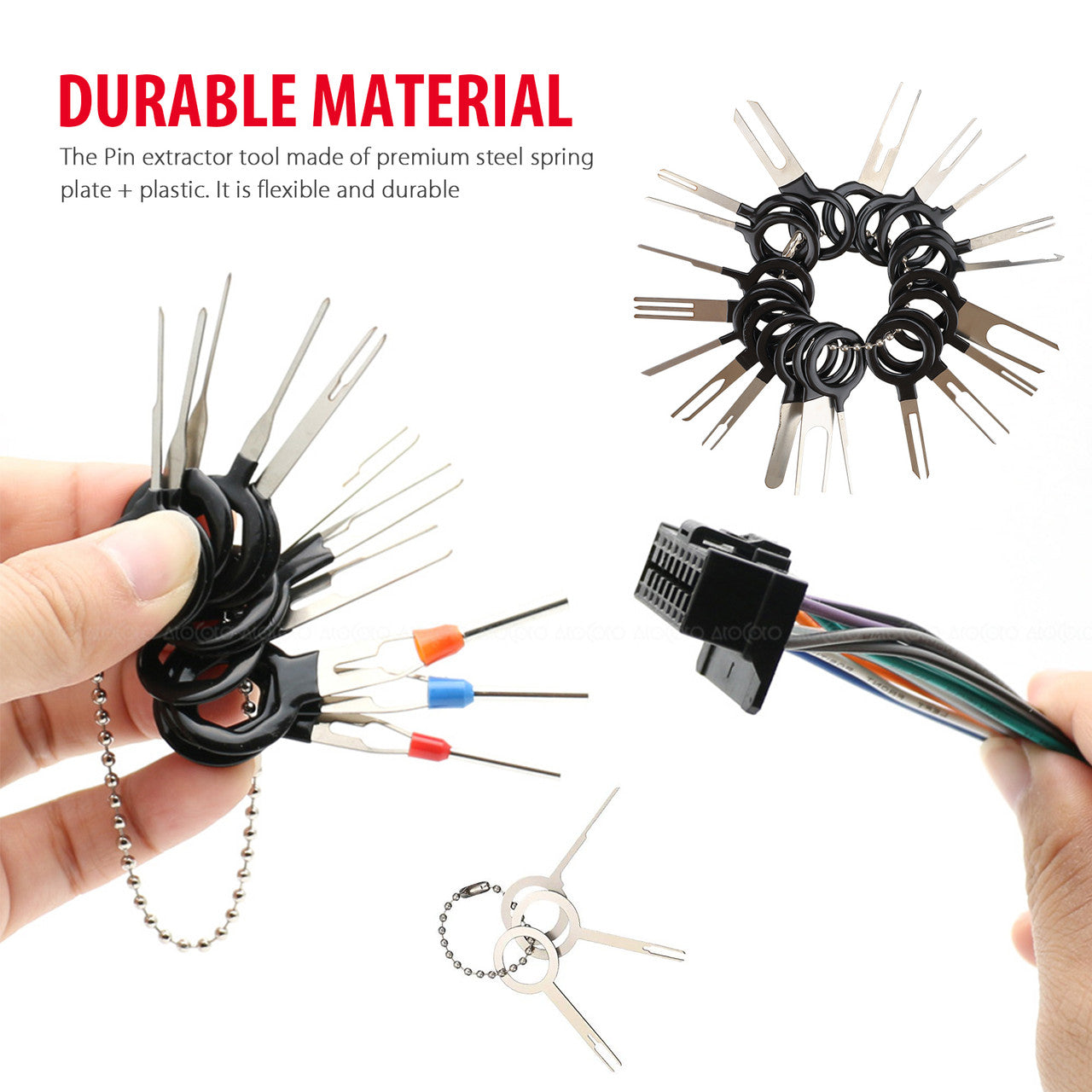 Terminal Removal Tool Kit for Car Connector, Wire Connector Terminal Pin Extractors Pin Release Tools Set for Most Connector Terminal, 60pcs