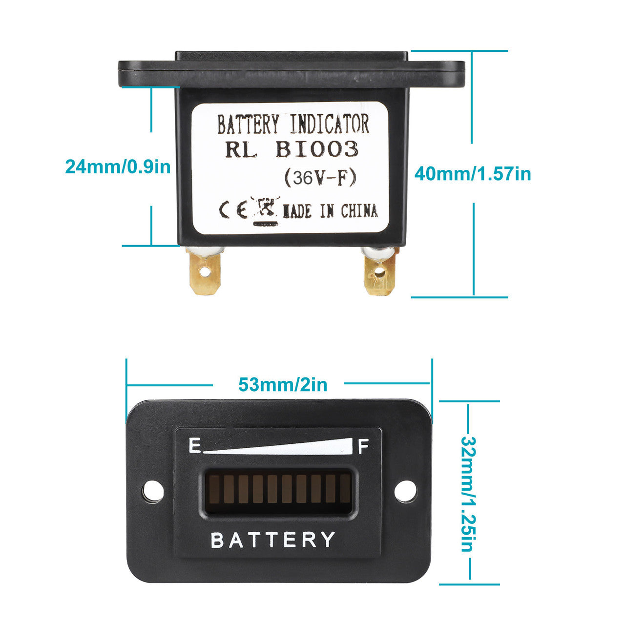 36V Led Battery Gauge for Golf Cart Compatible with Golf Cart, Fork Lifts, Floor Care Equipment, EZGO, Yamaha, Club Car