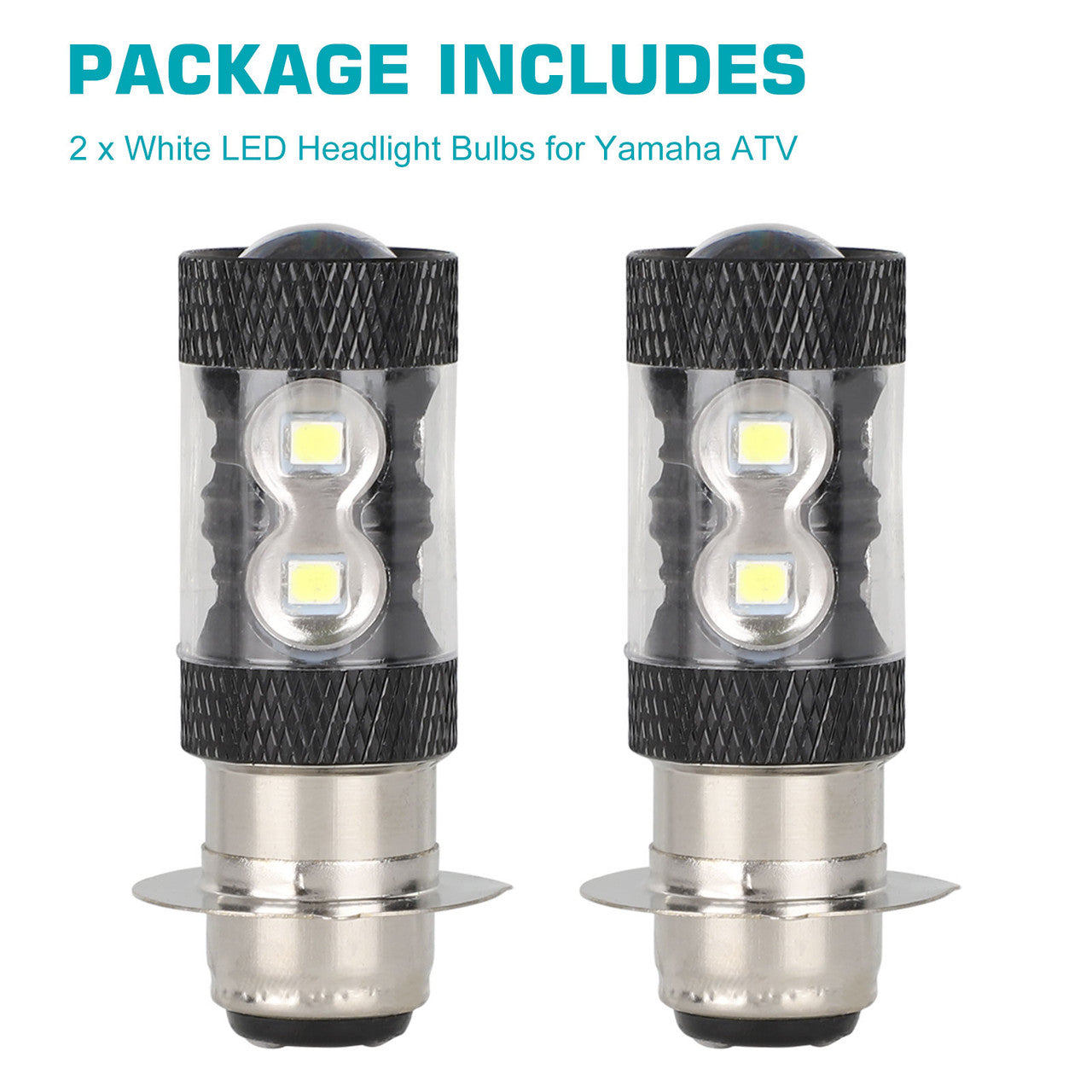 LED Headlight Bulb for Yamaha, 2 Pcs 6000K Super White H6M 70023 LED Bulbs Replacement for Headlight Daytime Running Light - Compatible with Yamaha Banshee Blaster Bruin Raptor Rhino