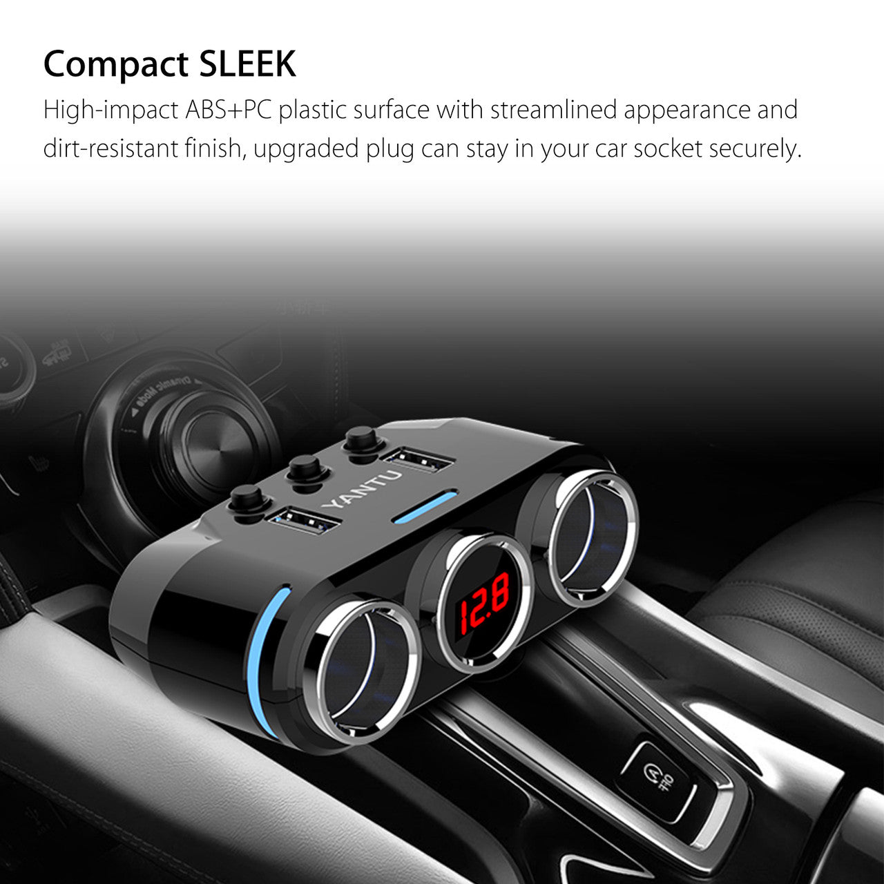 12V 3 Way Car Cigarette Lighter Socket Splitter Dual USB Charger Power Adapter