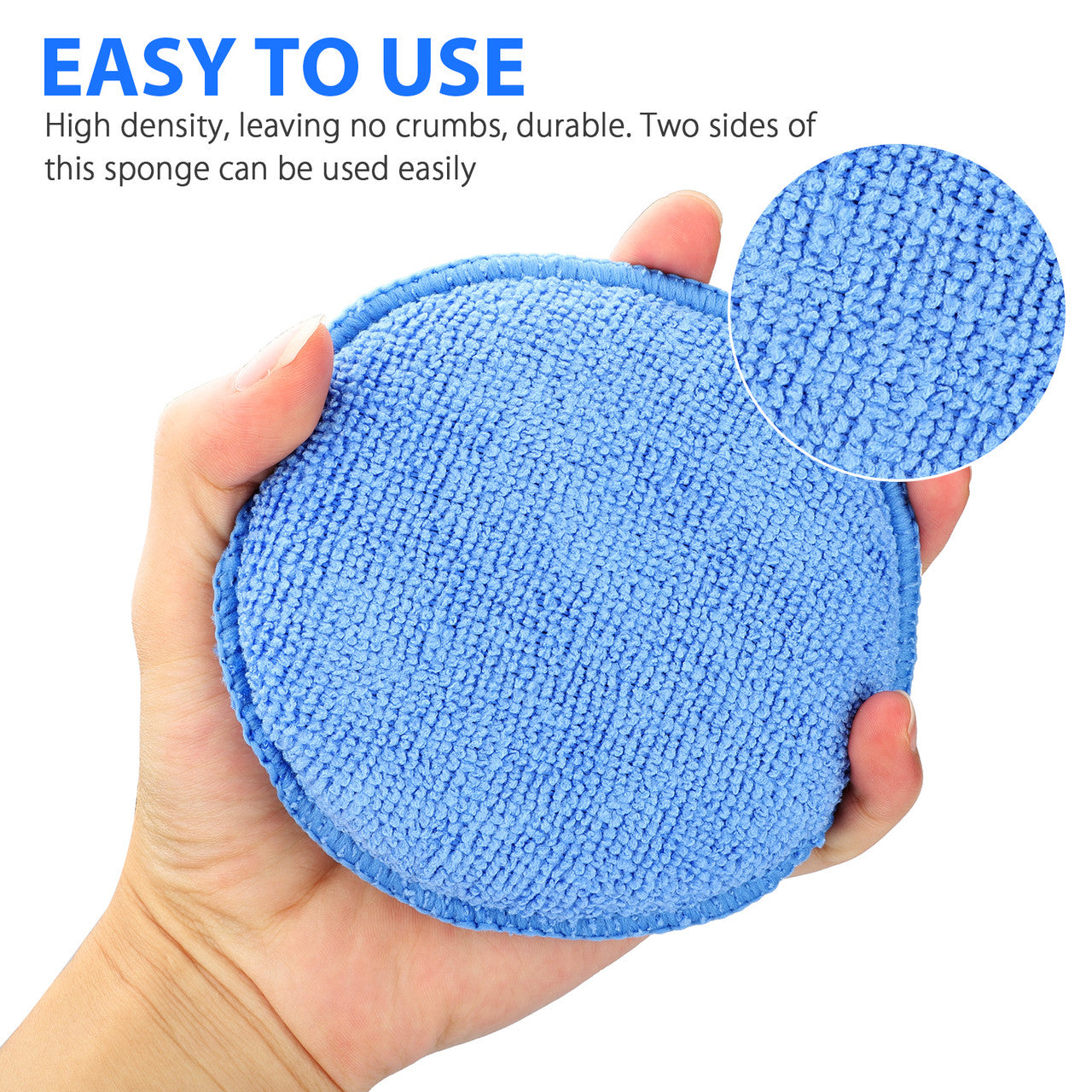 10Pcs 5" Car Wax Foam Sponge Applicator, Microfiber Applicator Cleaning Pads Car Detailing Tool for Waxing, Car Wash Cleaning Supplies for Car Interior Desk, Leather Seats, Bumpers