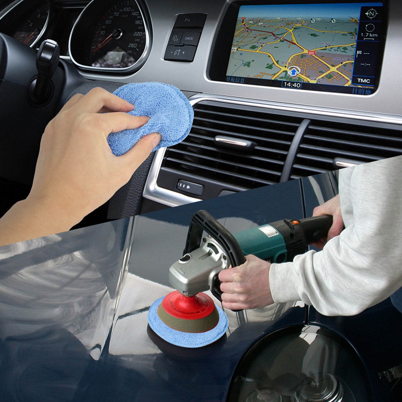 10Pcs 5" Car Wax Foam Sponge Applicator, Microfiber Applicator Cleaning Pads Car Detailing Tool for Waxing, Car Wash Cleaning Supplies for Car Interior Desk, Leather Seats, Bumpers