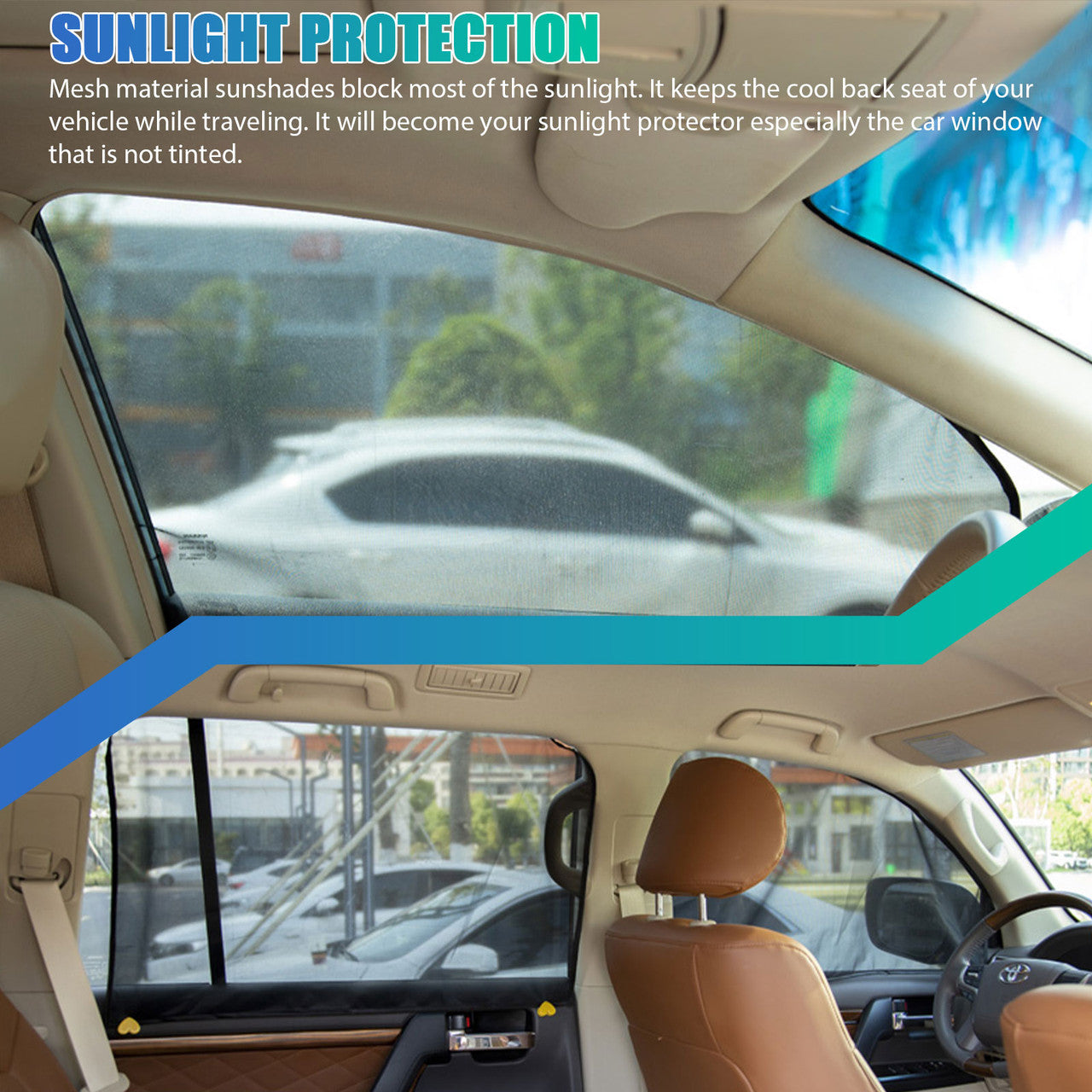 4Pcs Car Side Window Sunshade, Magnetic Car Side Window Sunshade for Baby Kid Sun Protection, Breathable Sun Shade Mesh Backseat Fits for Most Cars SUVs, Anti-mosquito, Privacy Protection, 80x50cm