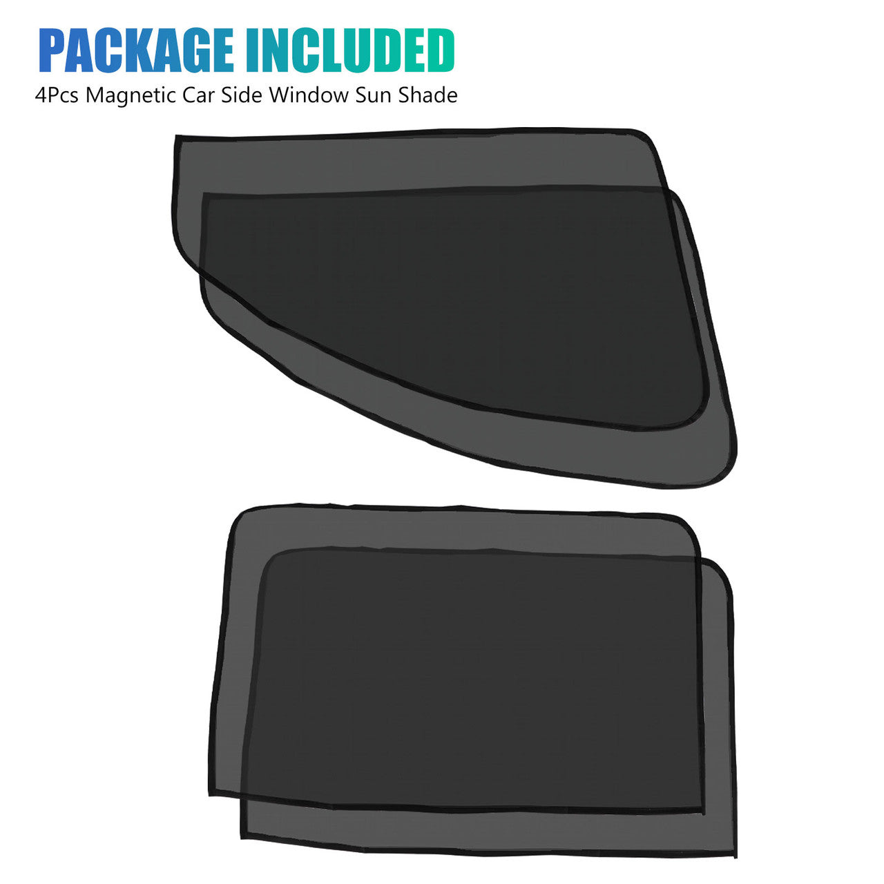 4Pcs Car Side Window Sunshade, Magnetic Car Side Window Sunshade for Baby Kid Sun Protection, Breathable Sun Shade Mesh Backseat Fits for Most Cars SUVs, Anti-mosquito, Privacy Protection, 80x50cm