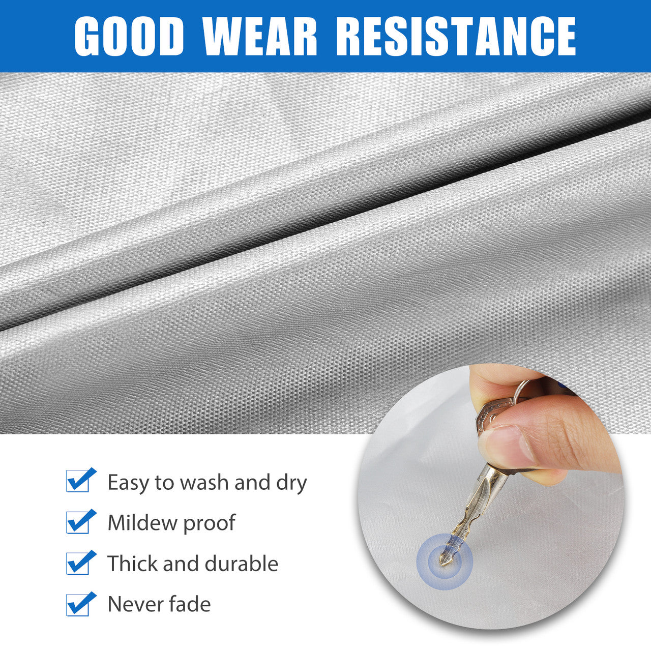 Waterproof Tire Covers for Car, Automotive Vehicle with Hook L, Silver, 4PCS