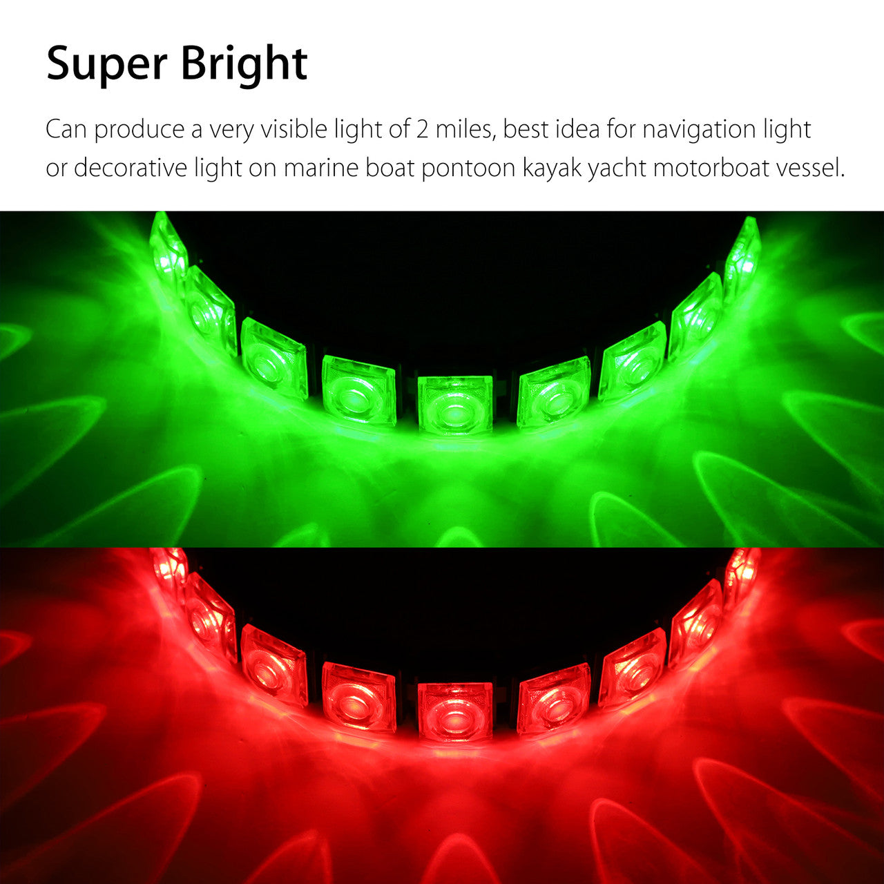 Marine Boat Bow Led Navigation Lights Deck Lights Stern Lights Boat Light IP67 Waterproof,2pcs