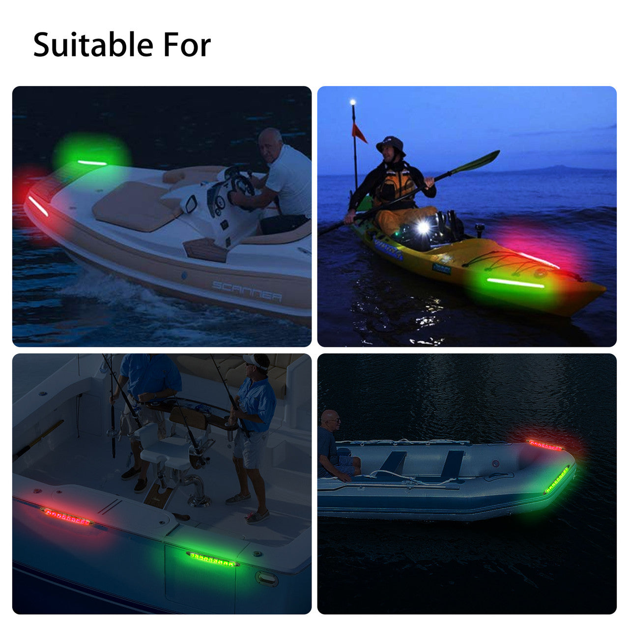Marine Boat Bow Led Navigation Lights Deck Lights Stern Lights Boat Light IP67 Waterproof,2pcs