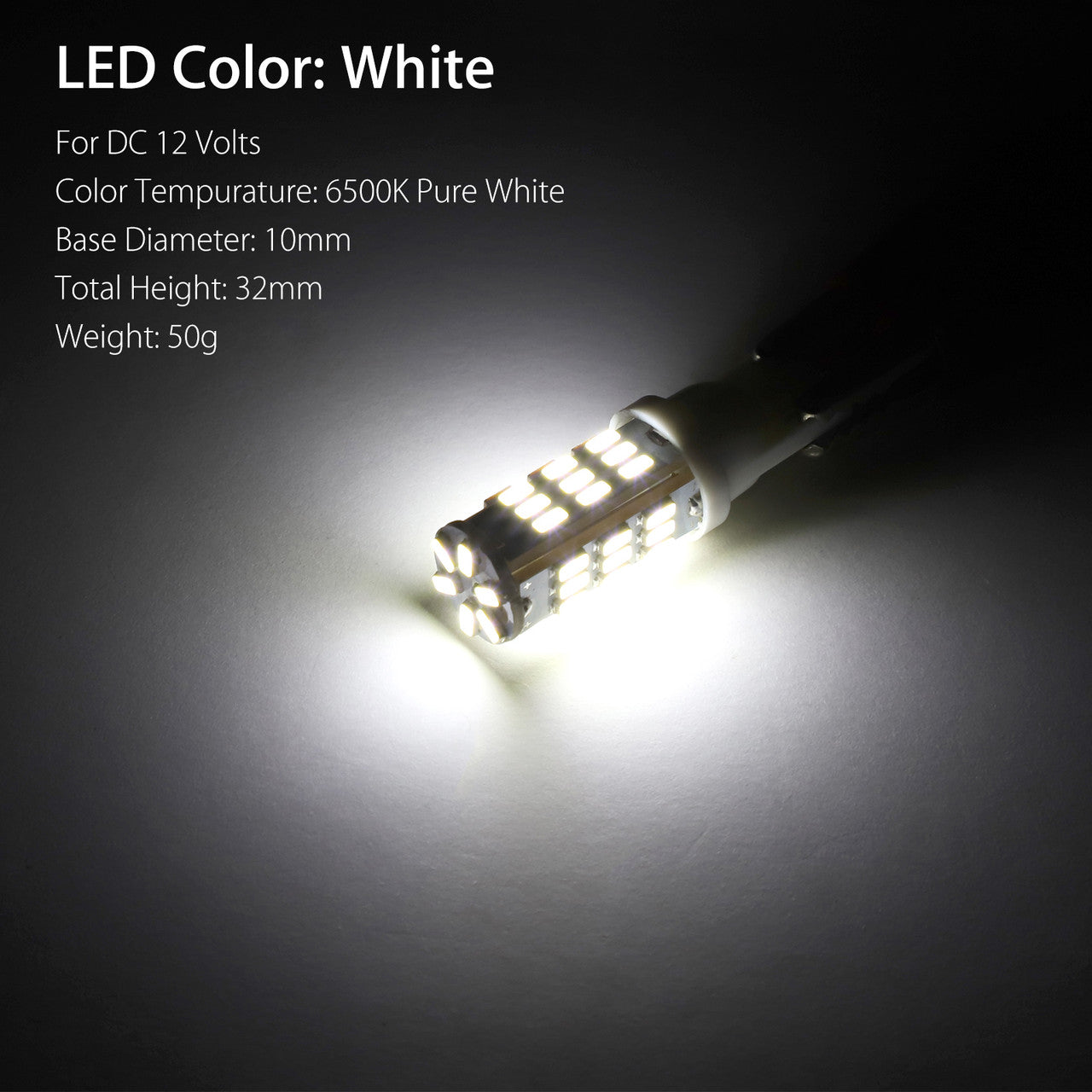 T10 194 LED Light Bulb 42-SMD Super Bright 168 2825 W5W LED Replacement 12V Bulbs For Car Dome Map Door License Plate RV Trailer Backup Reverse Lights, Pure White 6500K, 20Pcs