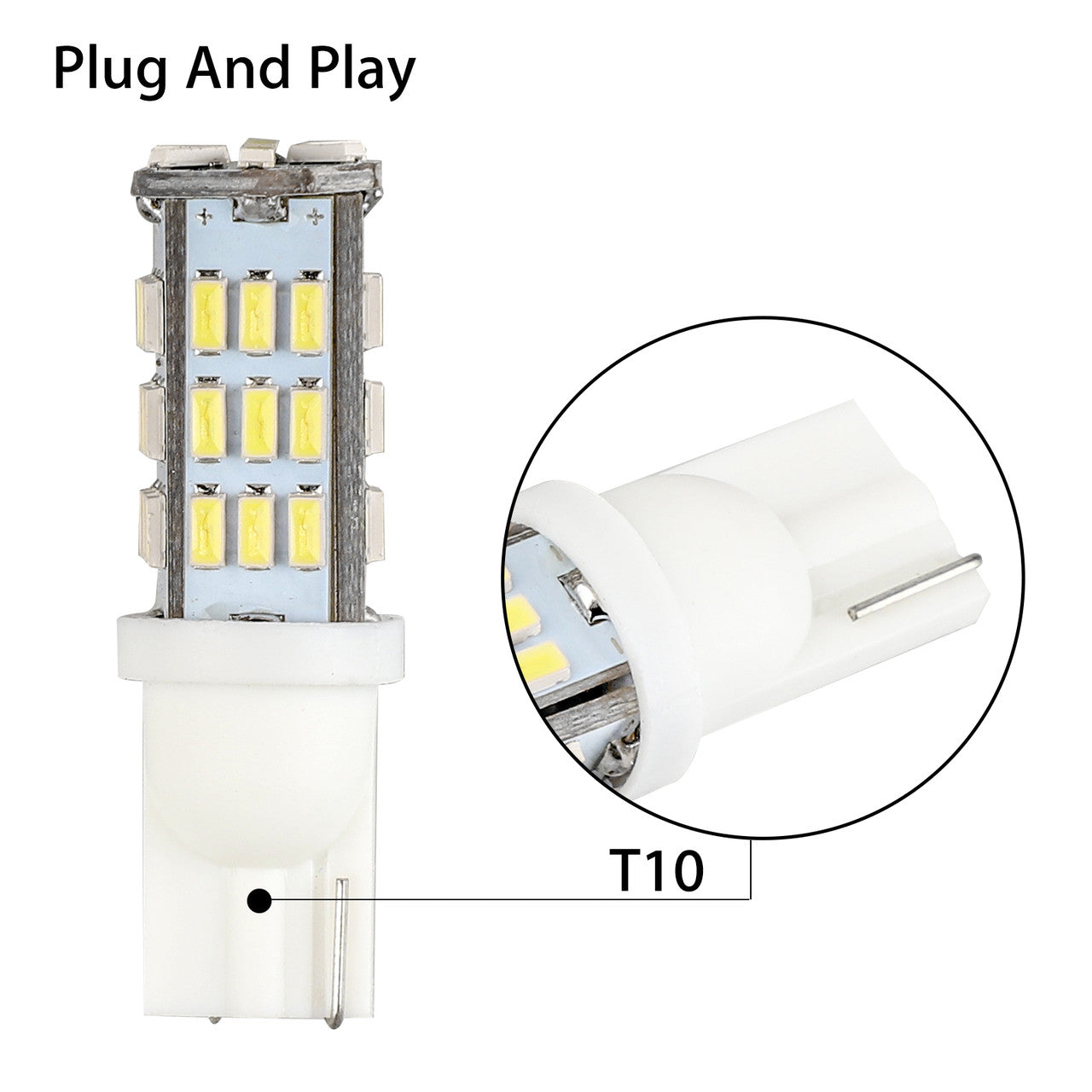 T10 194 LED Light Bulb 42-SMD Super Bright 168 2825 W5W LED Replacement 12V Bulbs For Car Dome Map Door License Plate RV Trailer Backup Reverse Lights, Pure White 6500K, 20Pcs