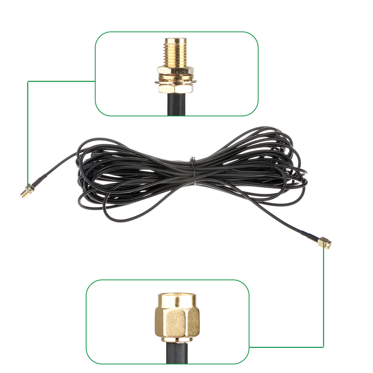 30ft WiFi Antenna SMA Extension Coaxial Cable Cord for Wi-Fi Wireless Router Antenna SMA Male to Female Coax Adapter Connector