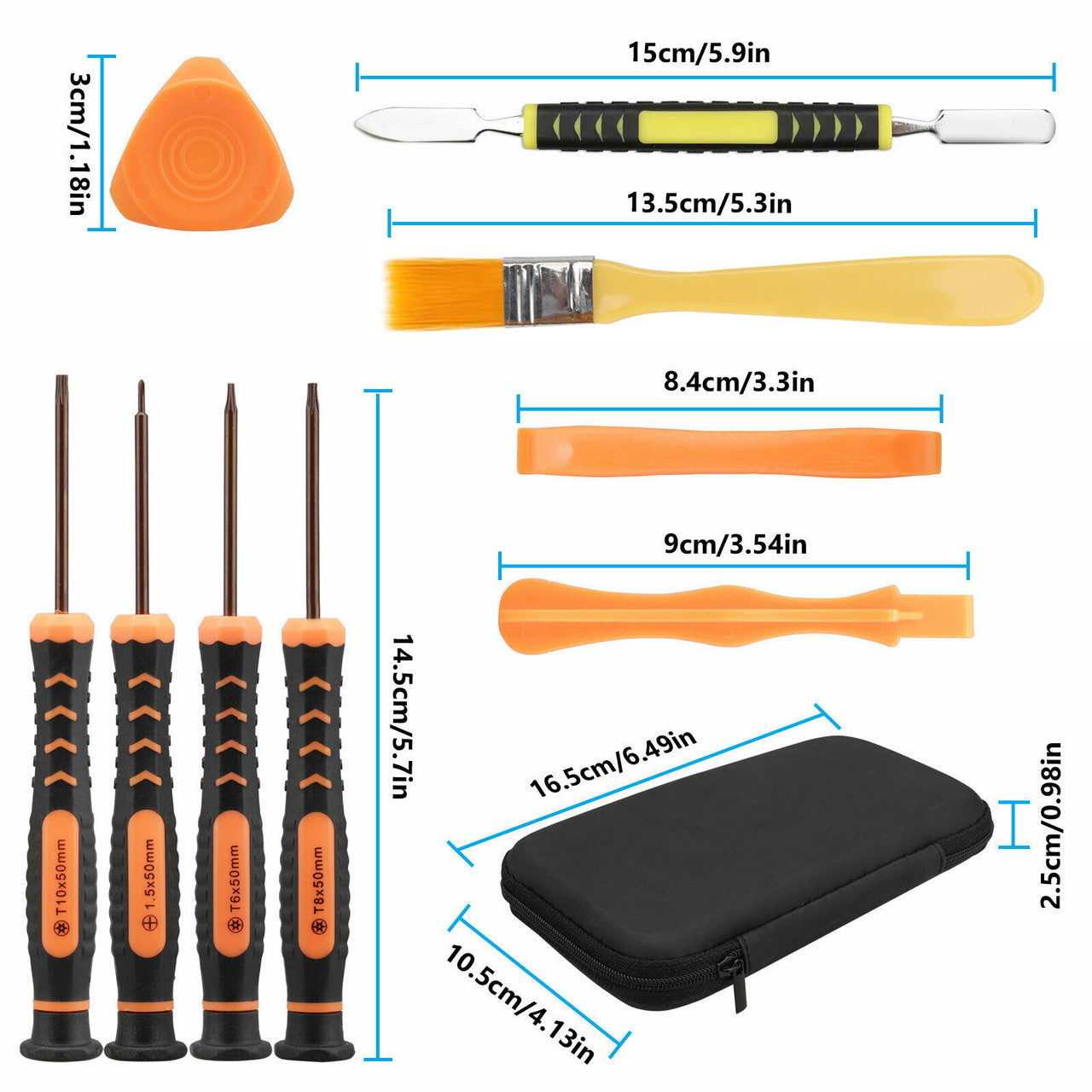 T6 T8 T10 Screwdriver Set, Xbox Repair Kit Fit for Xbox One Xbox 360 Controller and PS3 PS4 Controller w/Cross Screwdriver 1.5, 10 in 1