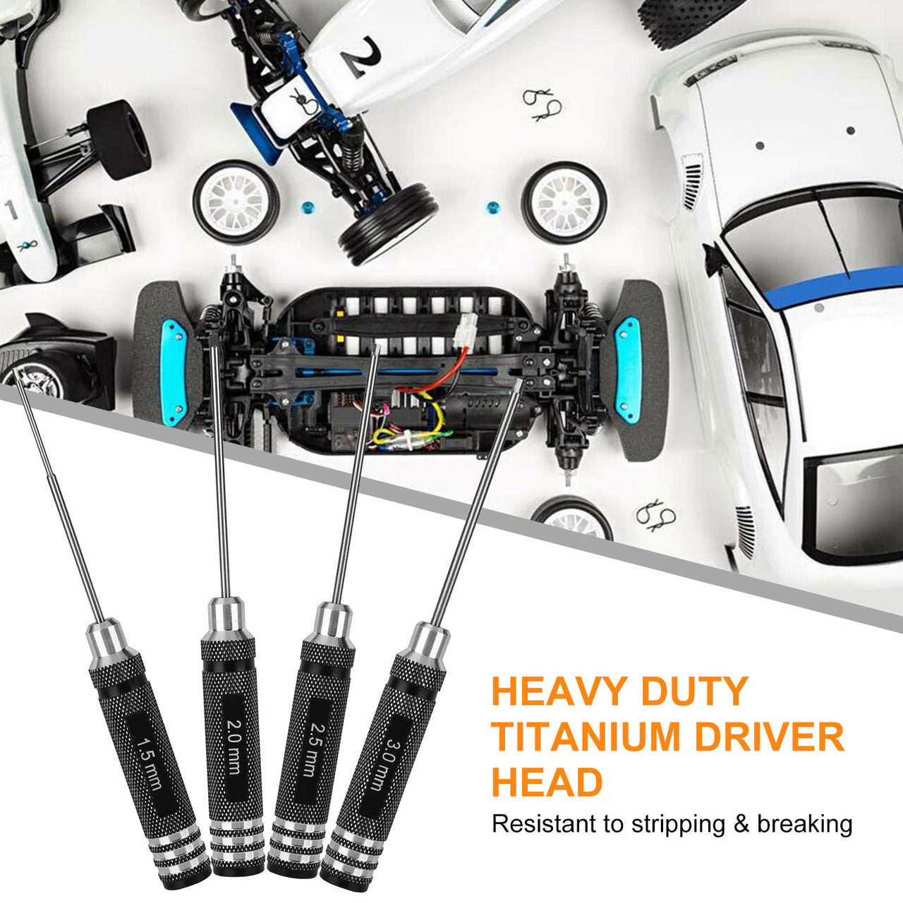 4pcs Hex Screwdriver 1.5 2.0 2.5 3.0mm RC Car Boat Helicopter Hex Screw Driver - RC Model Screwdriver Tool Kits