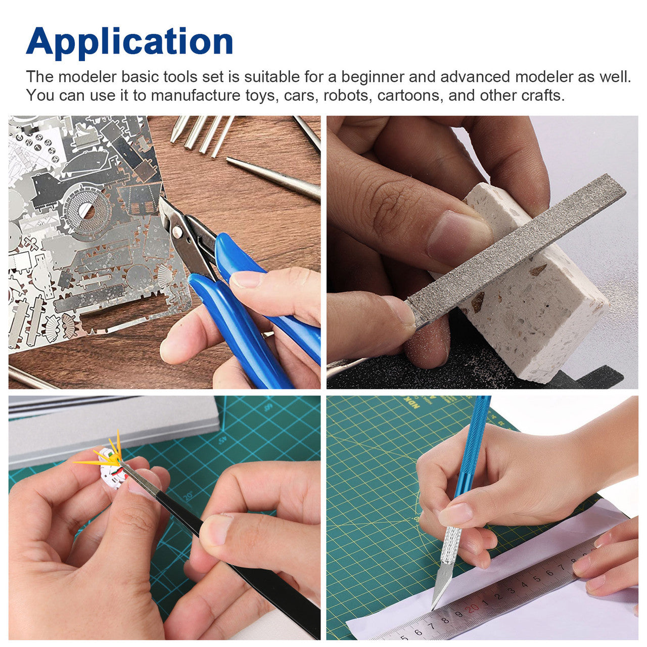 Professional Gundam Modeler Tools Kit for Car Model Assemble Building Repairing and Fixing, 9 PCS