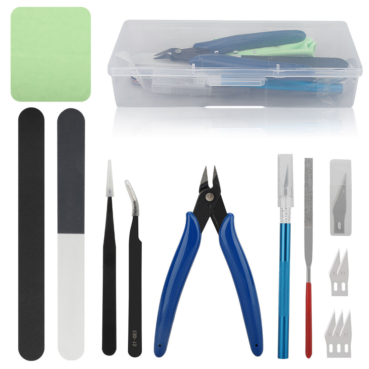 Professional Gundam Modeler Tools Kit for Car Model Assemble Building Repairing and Fixing, 9 PCS