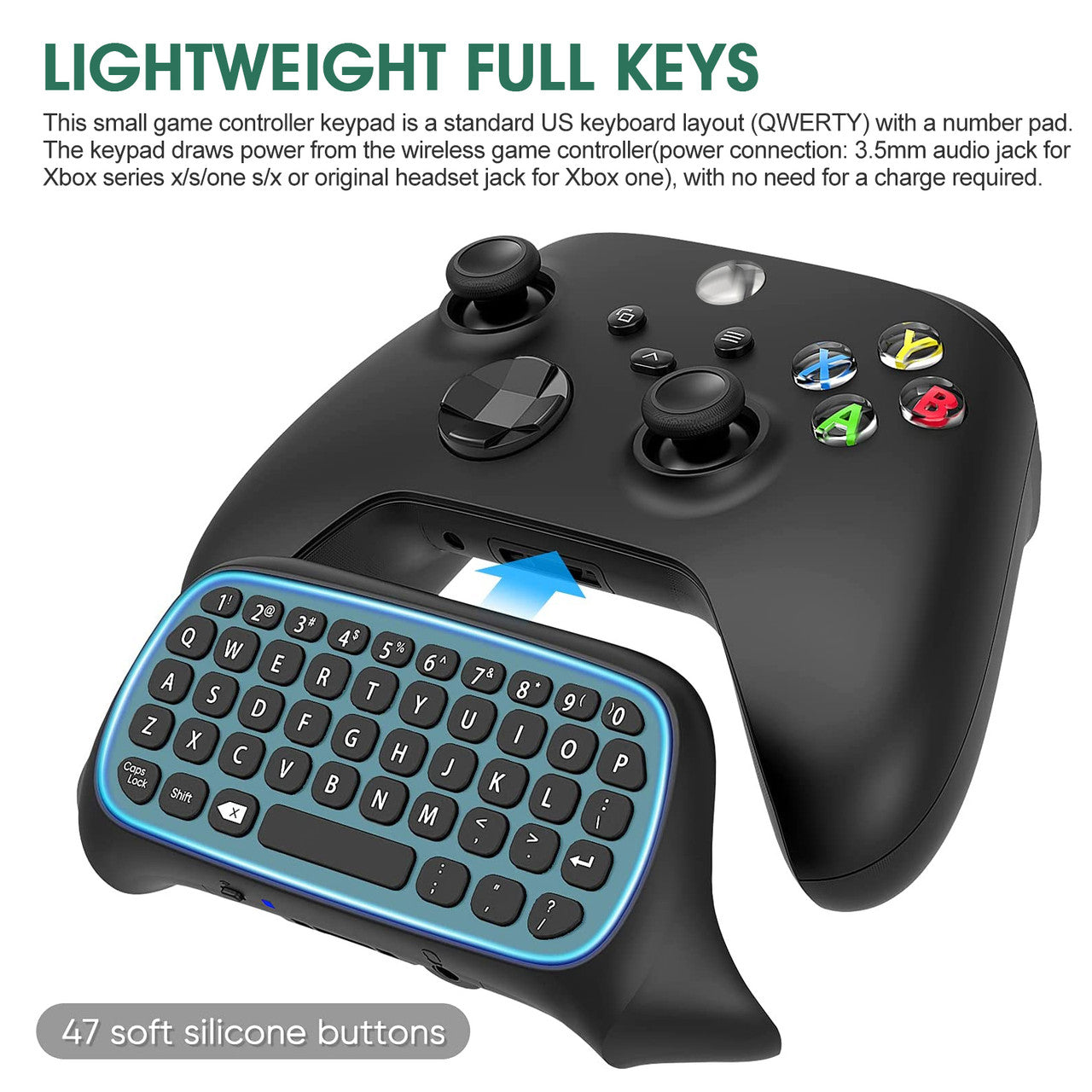 Wireless Keyboard Controller Attachment for Xbox Series X/S and Xbox One S/X