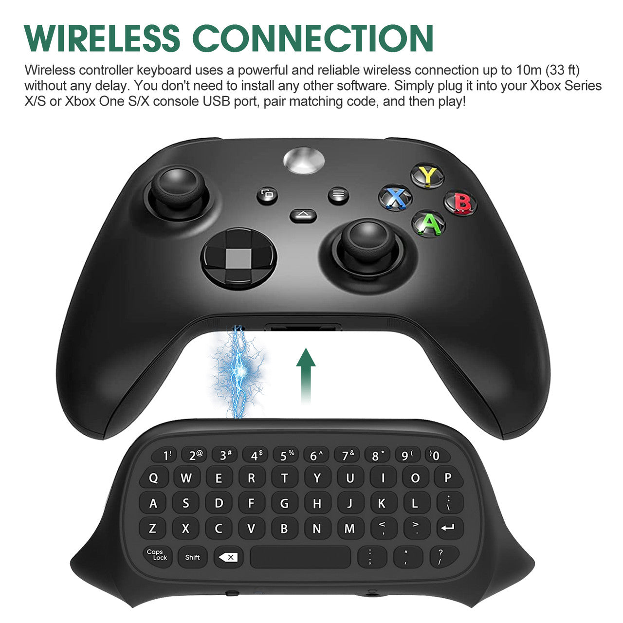 Wireless Keyboard Controller Attachment for Xbox Series X/S and Xbox One S/X