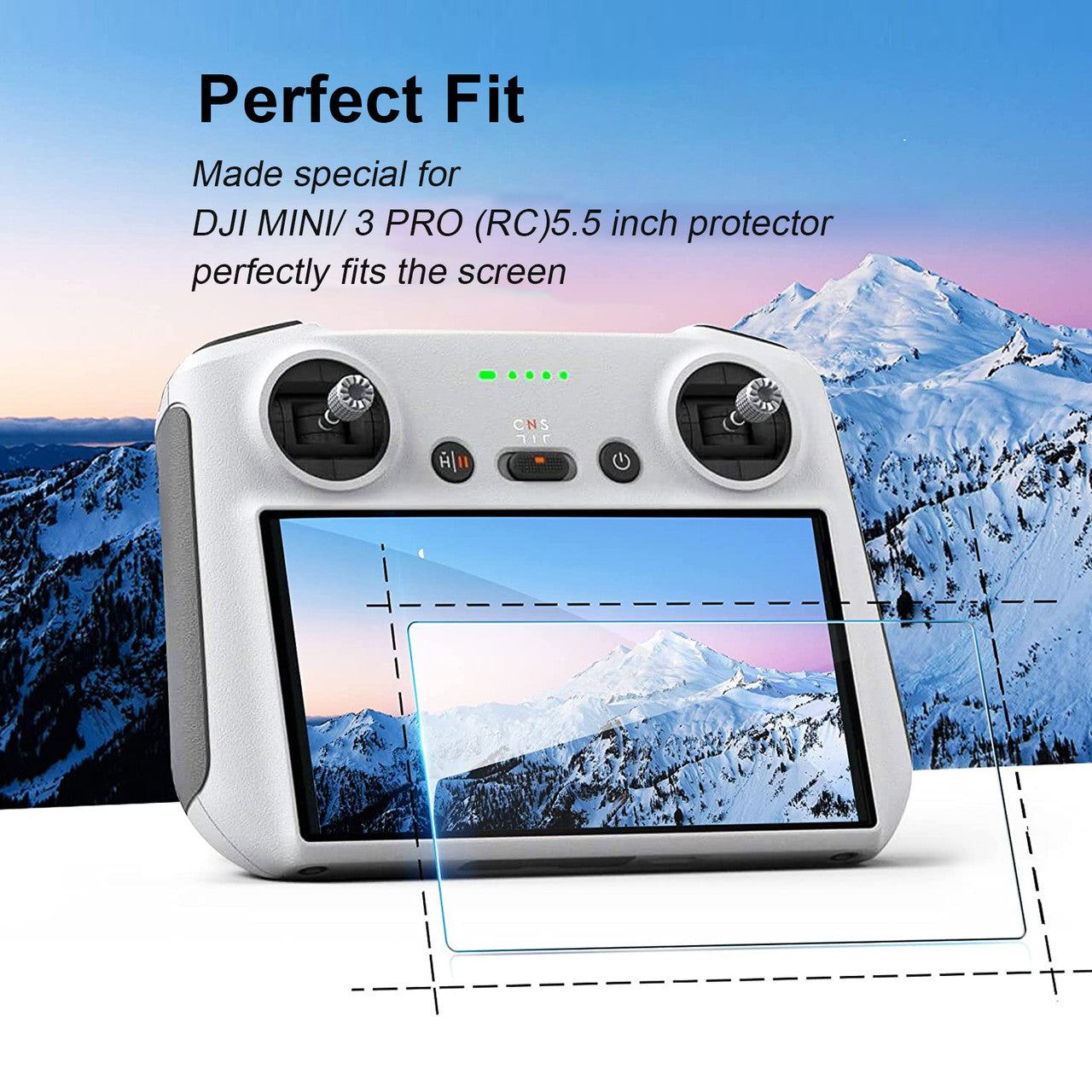 High-Hardened Tempered Glass Screen Protector Film for DJI Mini 3 Pro with High Transparency