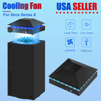 3-Speed Adjustable Cooling Fan, Low Noise and Dustproof with LED Lights, for Xbox Series X