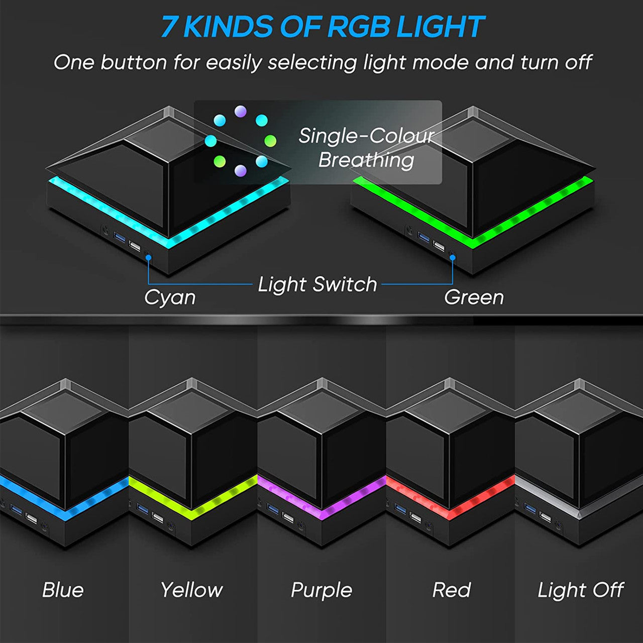 3-Speed Adjustable Cooling Fan, Low Noise and Dustproof with LED Lights, for Xbox Series X