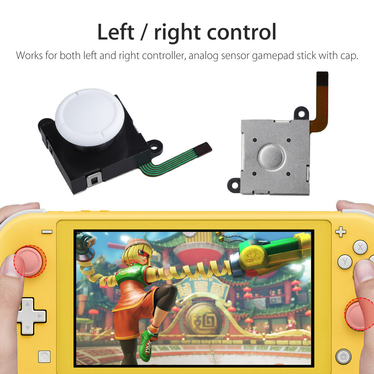 3D Analog Joystick Replacement Switch for Nintendo Switch Lite, Joysticks Compatible with Nintendo Switch/Switch Lite 2019/Left Right Switch Joy con Controller NS Repair Tool Set, 19 in 1