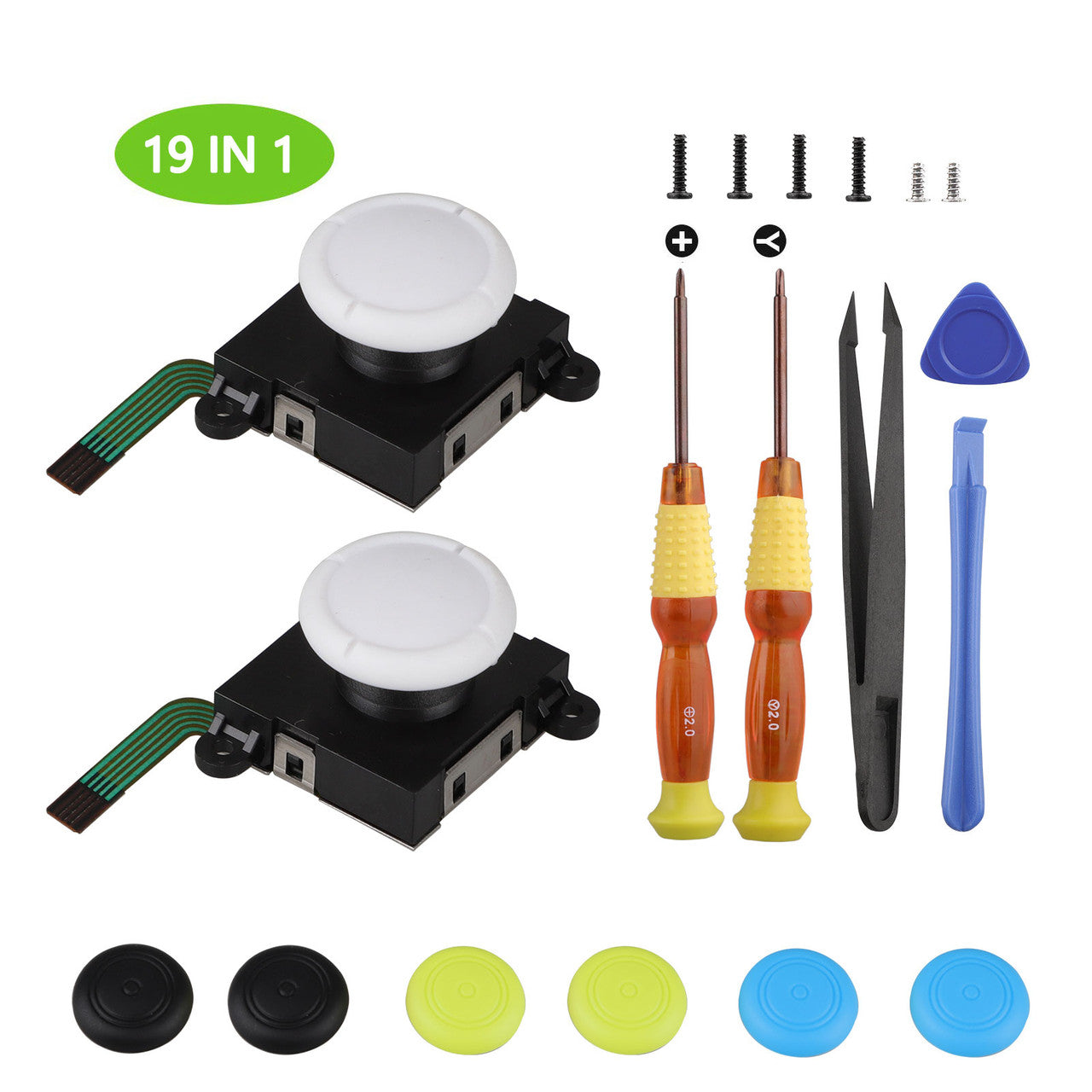 3D Analog Joystick Replacement Switch for Nintendo Switch Lite, Joysticks Compatible with Nintendo Switch/Switch Lite 2019/Left Right Switch Joy con Controller NS Repair Tool Set, 19 in 1