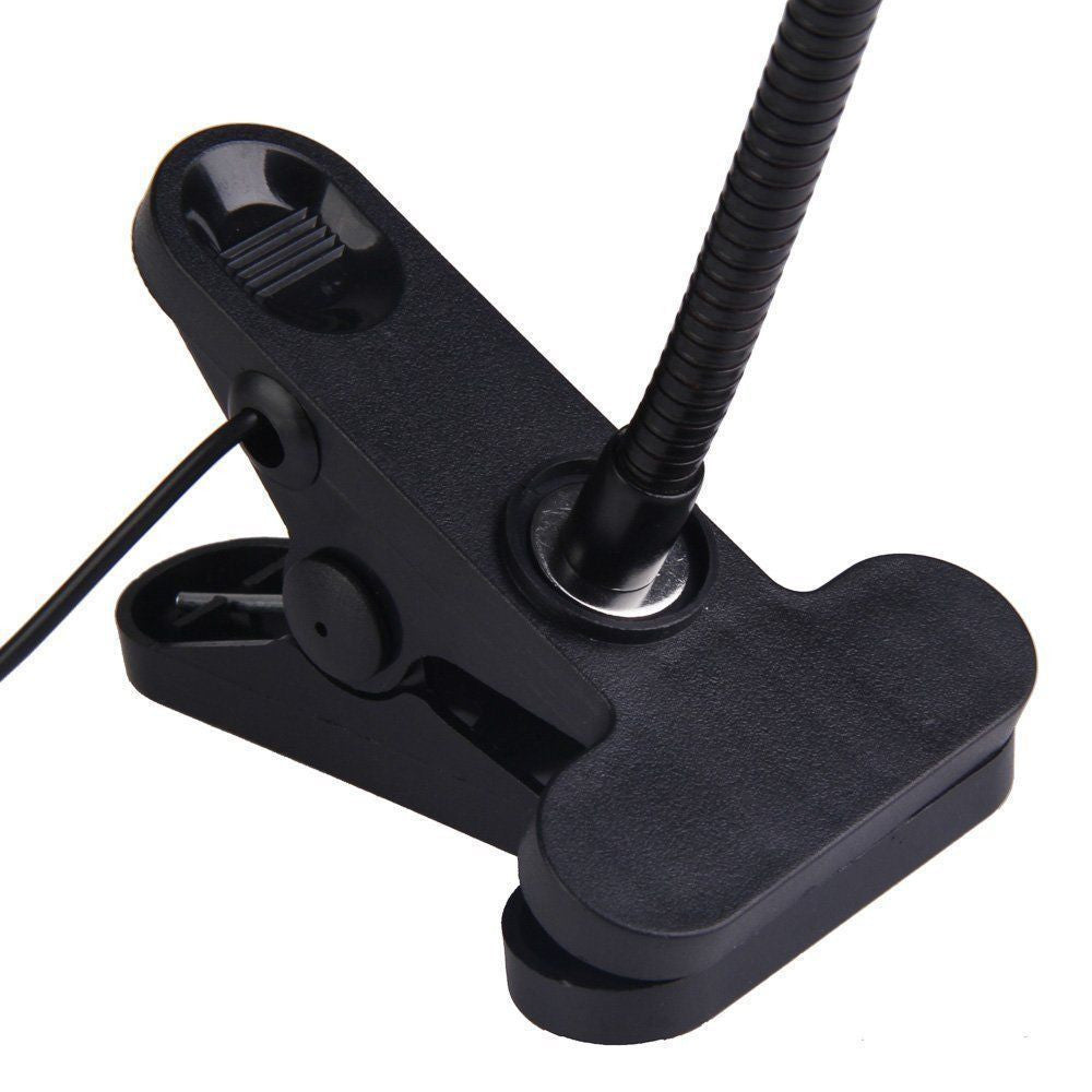 USB Flexible Reading LED Bright Light Book Lamp Clip-on Beside Bed Desk Table