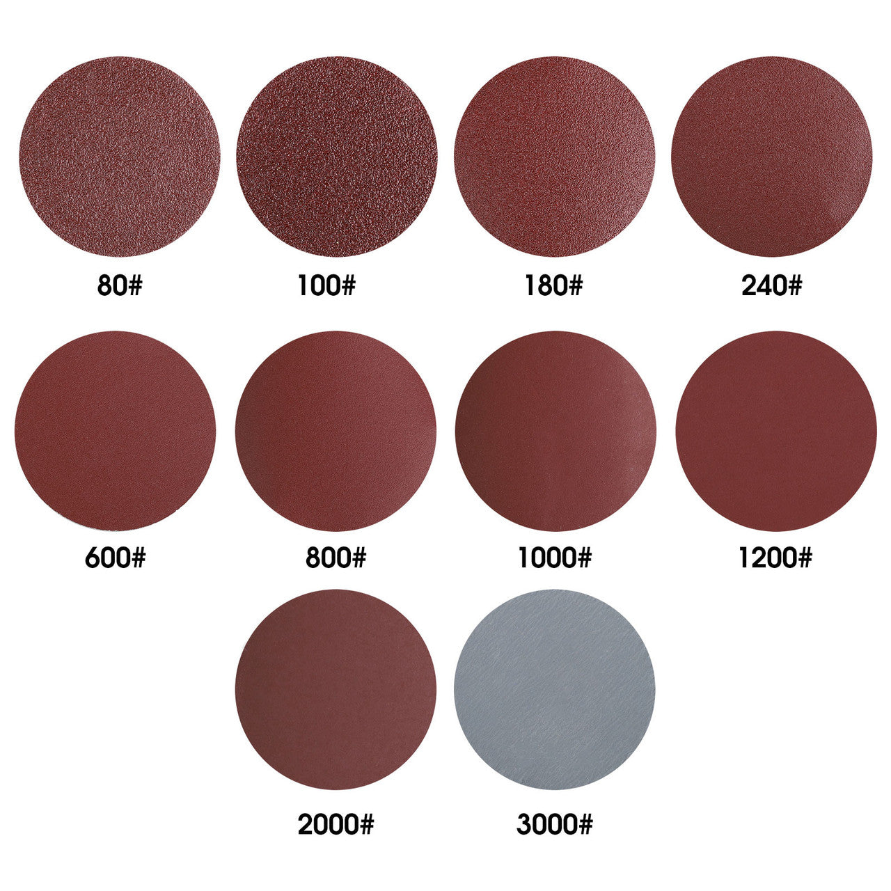 2 Inches Sanding Discs Pad Kit for Drill Sander, Drill Sanding Attachment Sandpapers with 1pc 1/4’’ Shank Backing Pad and 1pc Soft Foam Buffering Pad, 100pcs
