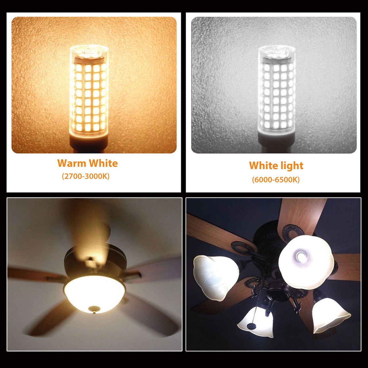 9W E12 C7 102-2835 LED Candelabra Light Ceiling Fans Light Bulb Ceramics Lamp for Home