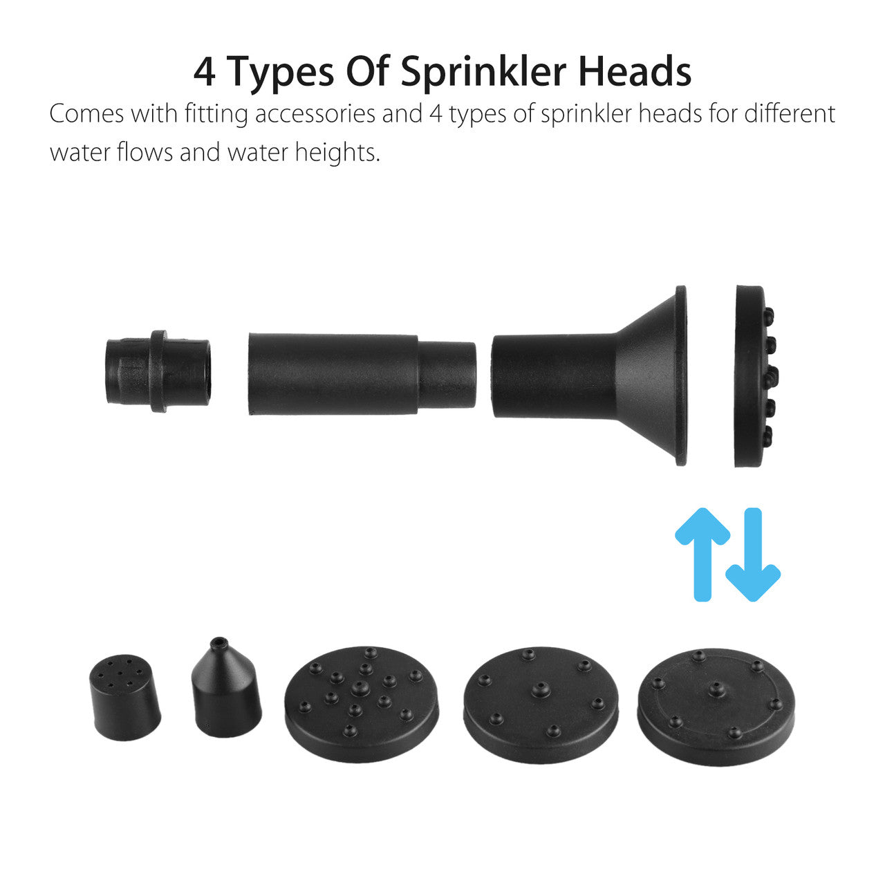 1.2W Solar Fountain Free Standing Floating with 4 Sprinkler Heads for Different Water Flows(9.9FT Cord)
