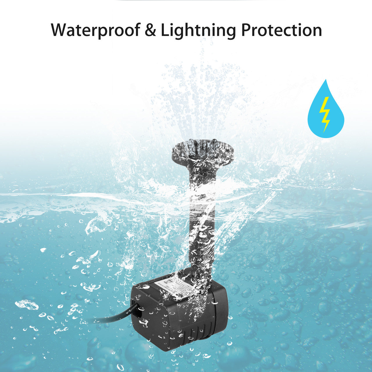 1.2W Solar Fountain Free Standing Floating with 4 Sprinkler Heads for Different Water Flows(9.9FT Cord)