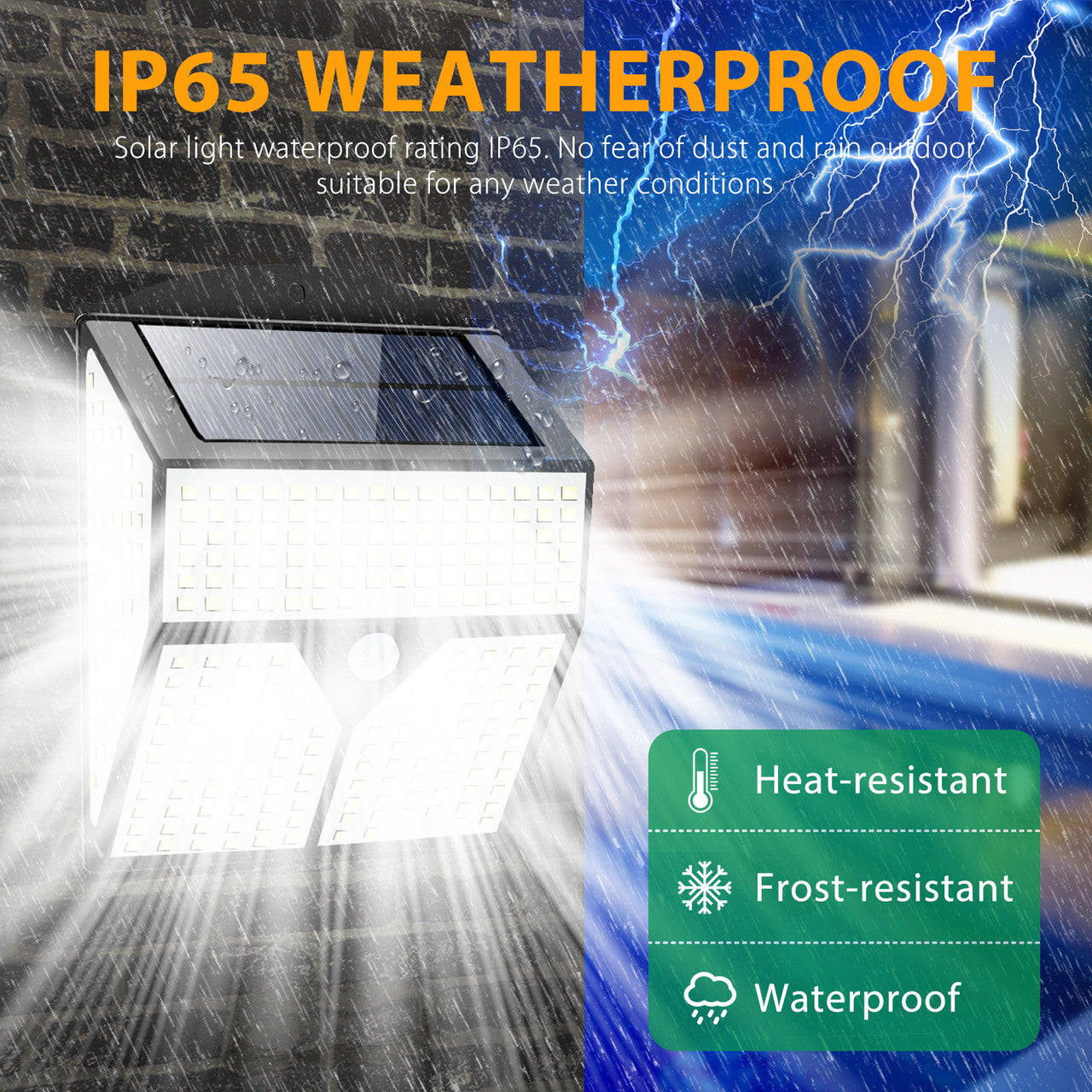 Outdoor Solar Powered Waterproof LED PIR Motion Sensor Wall Lights