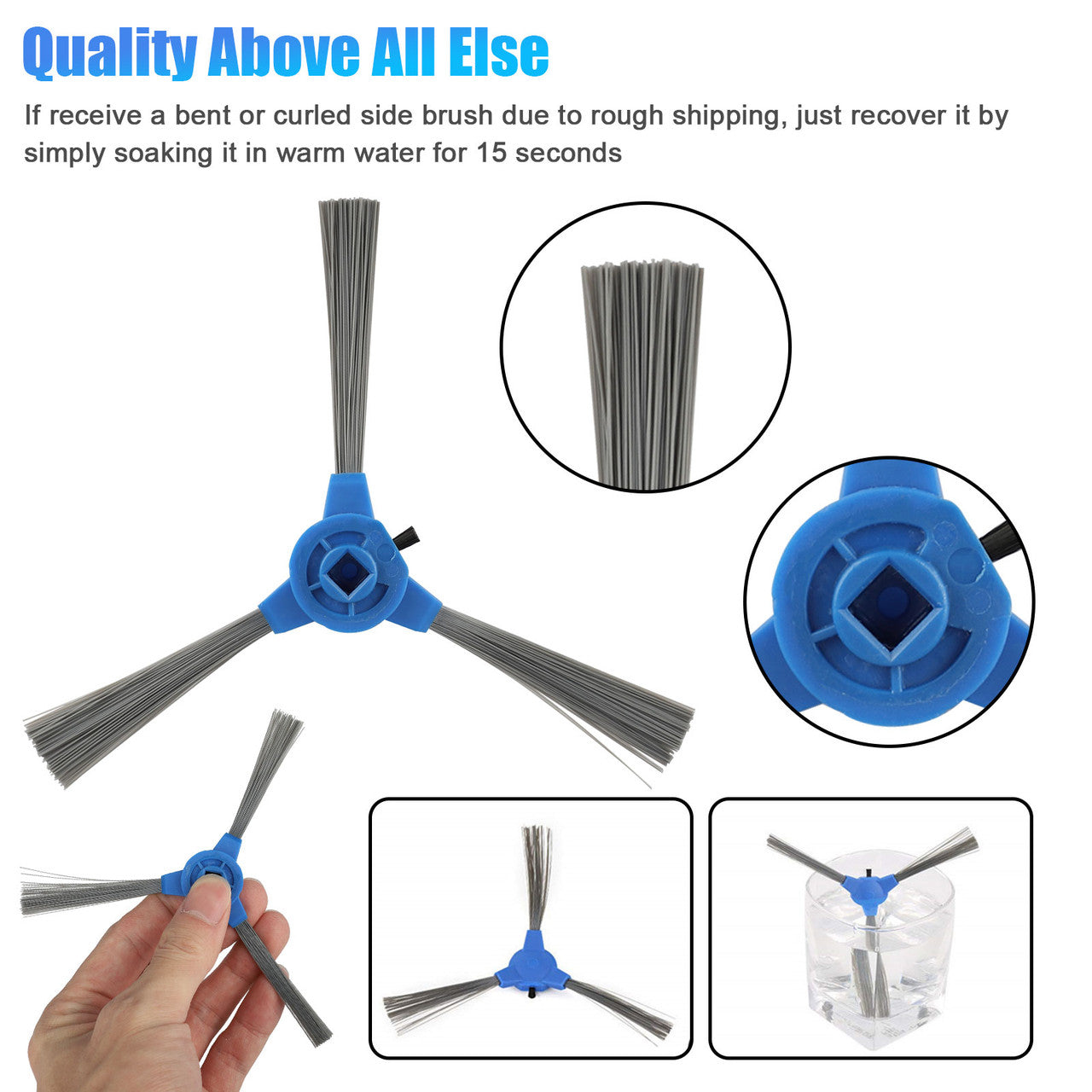 15PCS Replacement Parts Accessories Kit fit for Eufy RoboVac 11S/ 30/ 30C/ 15C/ 12/ 35C Robotic Vacuums Filters Vacuum Cleaner, Including Side/ Rolling/ Clean Brushes, Screw Driver