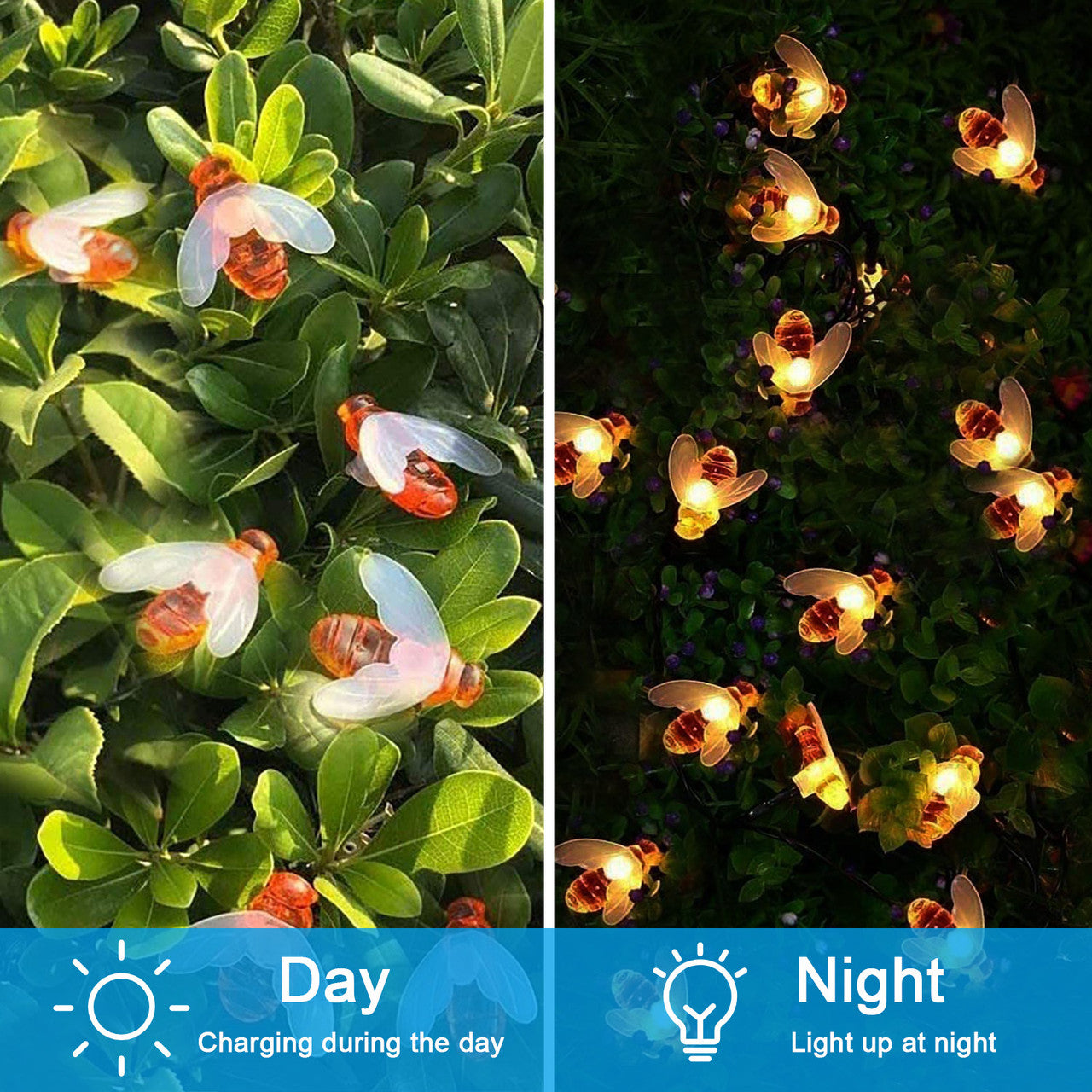 LED Solar Bee String Light for Garden, Walkway, Yard, etc.