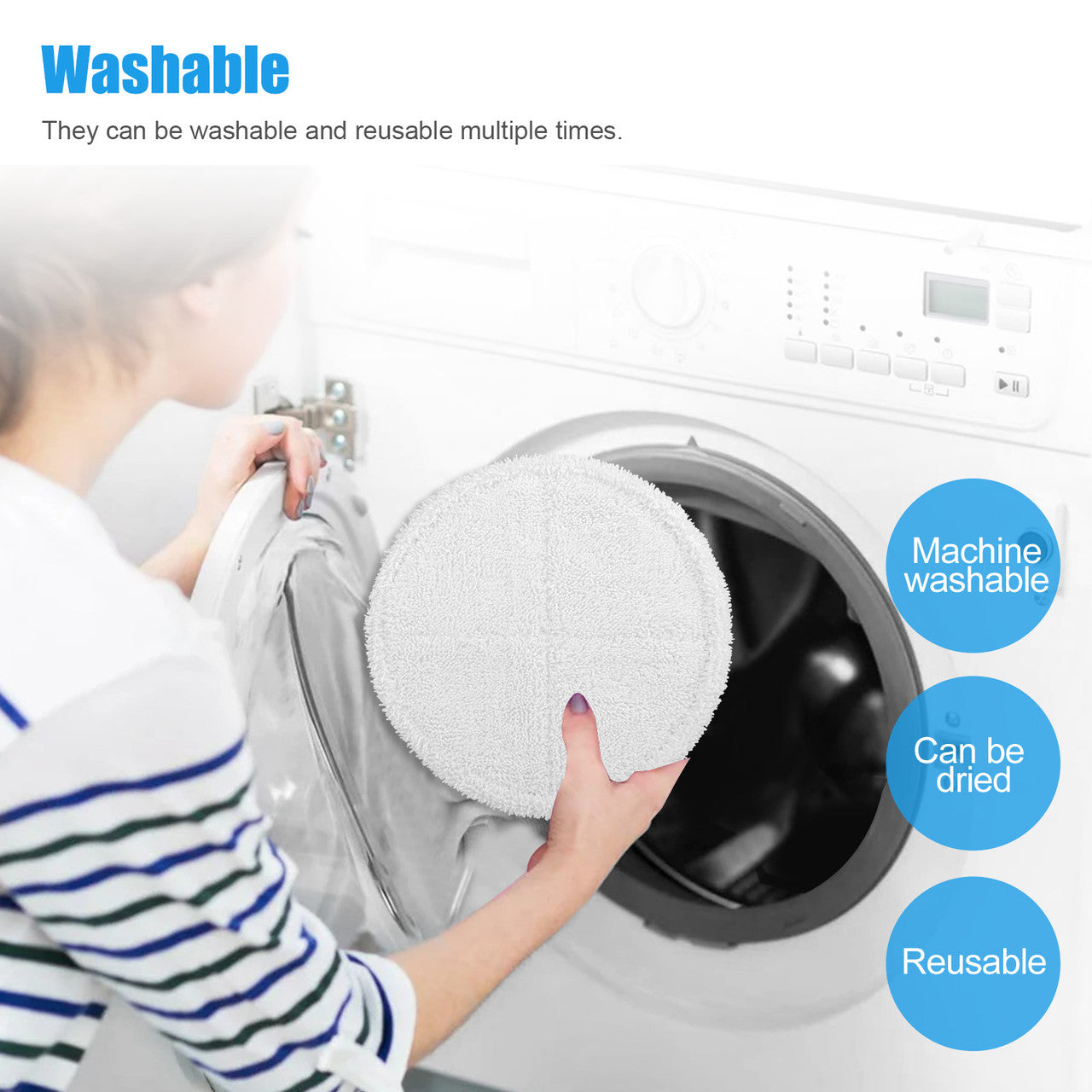 Replacement Mop Pads, Easy to Remove and to Reaplce, for Bissell powered hard floor mops, 6Pcs