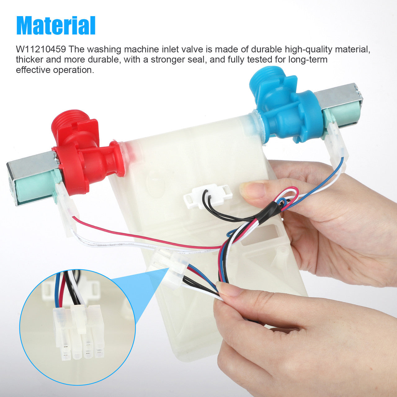 Washing Machine Inlet Valve - W11210459 Replacement compatible with Maytag, Kenmore, Amana, Crosley, Inglis, Roper (White)