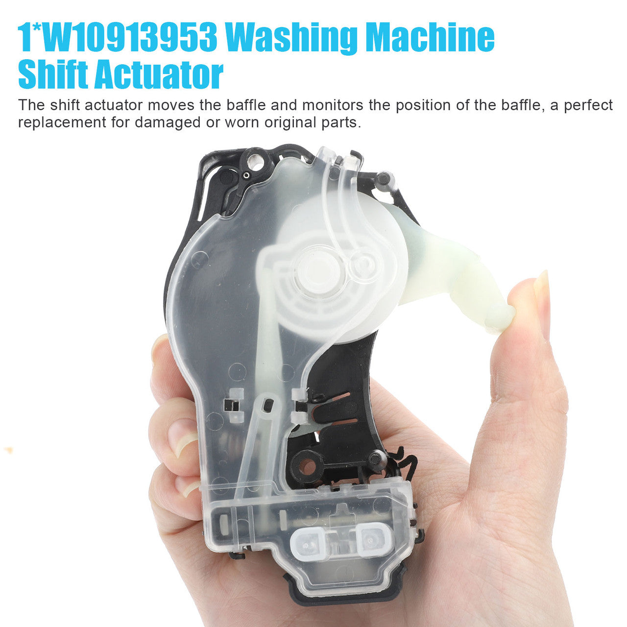 W10913953 Washing Machine Shift Actuator - Compatible with Whirlpool, Amana, Crosley, Inglis, Roper washing machines (Silver)