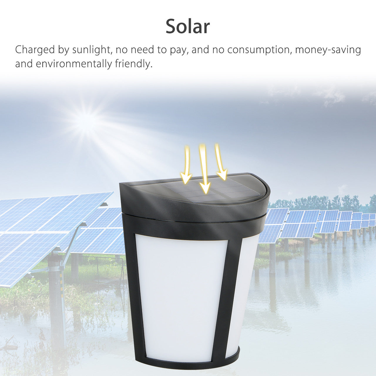 Solar Wall Lights Outdoor, Solar Powered Led Waterproof Lighting for Fence, Patio, Front Door, Stair, Landscape, Yard and Driveway Path, 2Pcs
