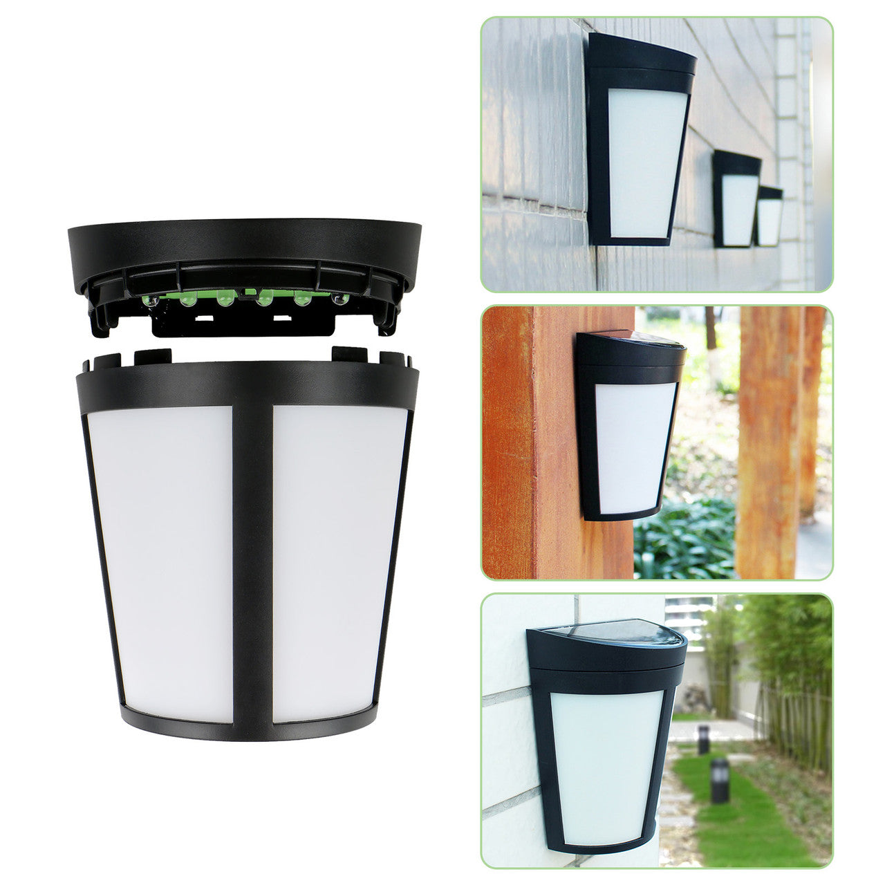 Solar Wall Lights Outdoor, Solar Powered Led Waterproof Lighting for Fence, Patio, Front Door, Stair, Landscape, Yard and Driveway Path, 2Pcs