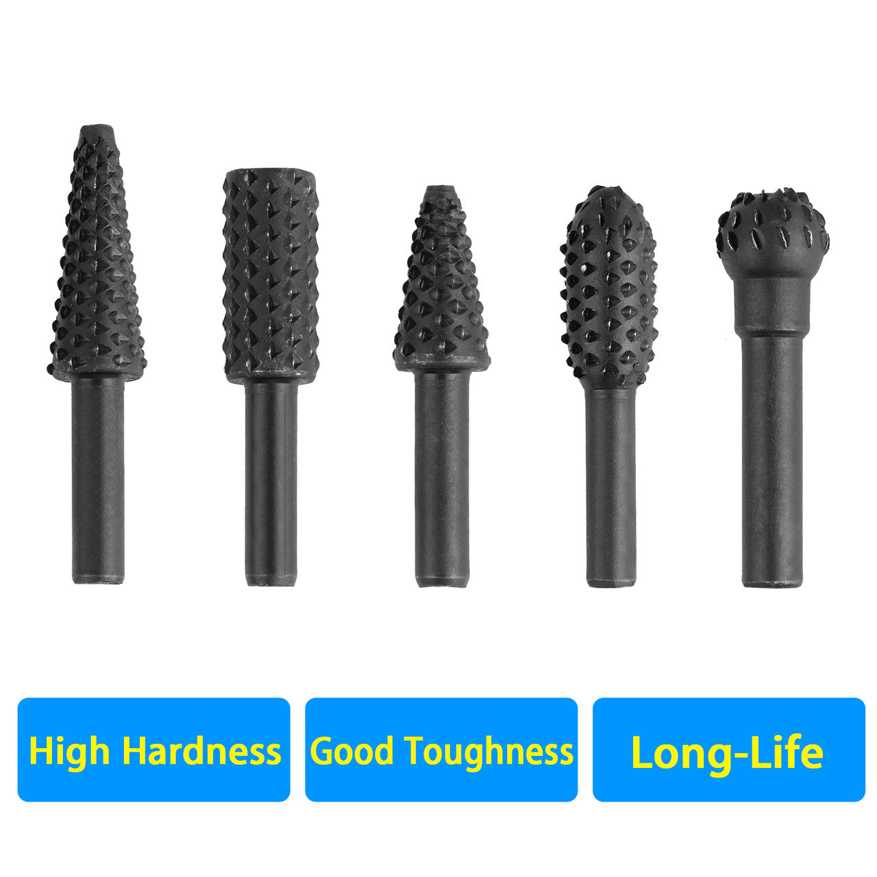 1/4" Drill Bit Set Cutting Tools for Woodworking Knife Wood Carving Tool Fit for All Electric and Cordless Drills, 5-pack