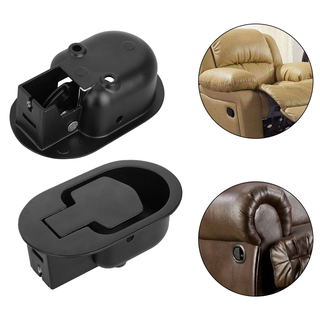 Universal Plastic Sofa Chair Recliner Release Pull Handle Replacement Parts with Cable Fits for Ashley and Most Major Recliner Brands Sofa, Exposed Cable Length 4.75", Total Length 36"