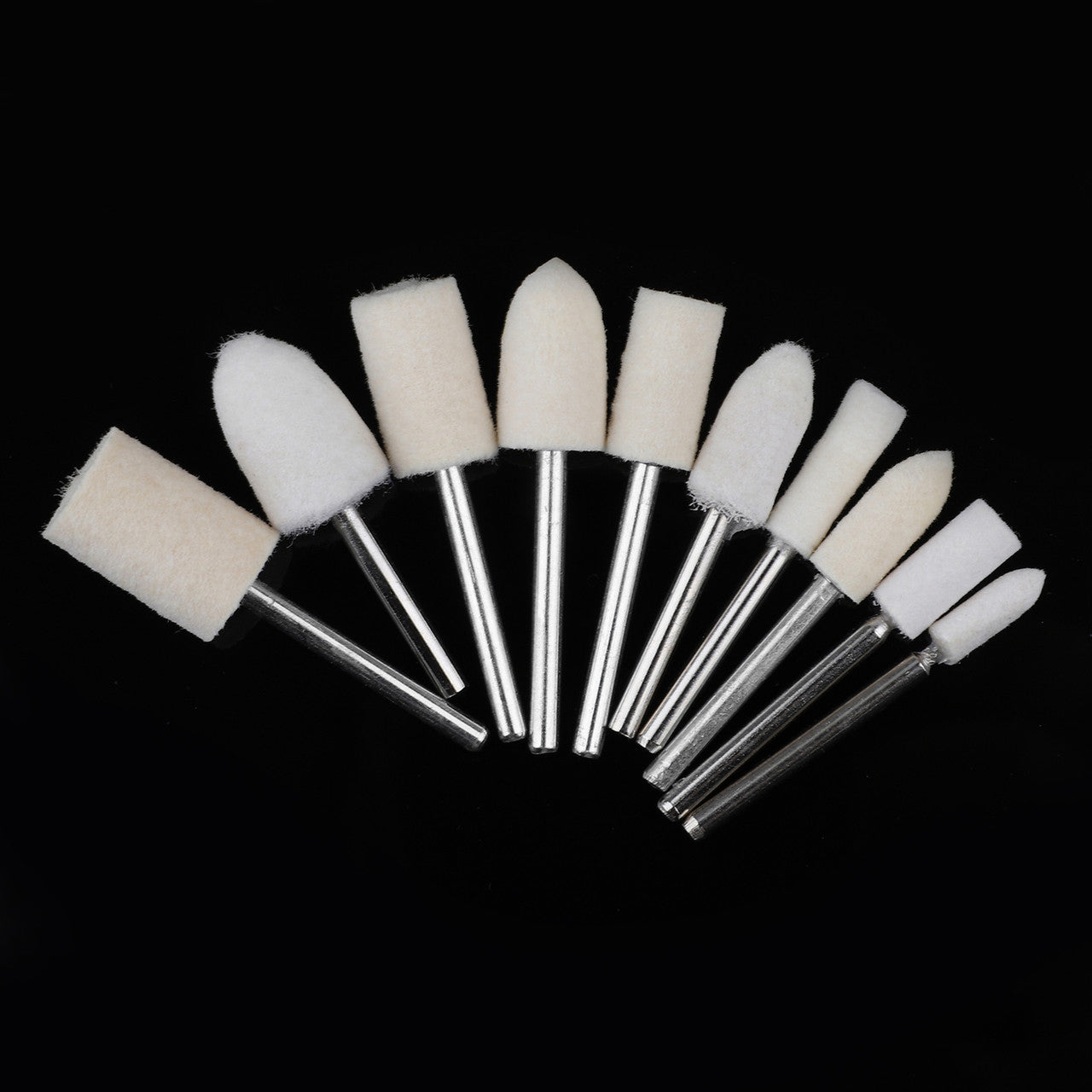Wool Felt Polishing Set Mounted 1/8" Shank Buff Wheels Shank for Dremel Rotary Tools Accessories Pack of 20Pcs