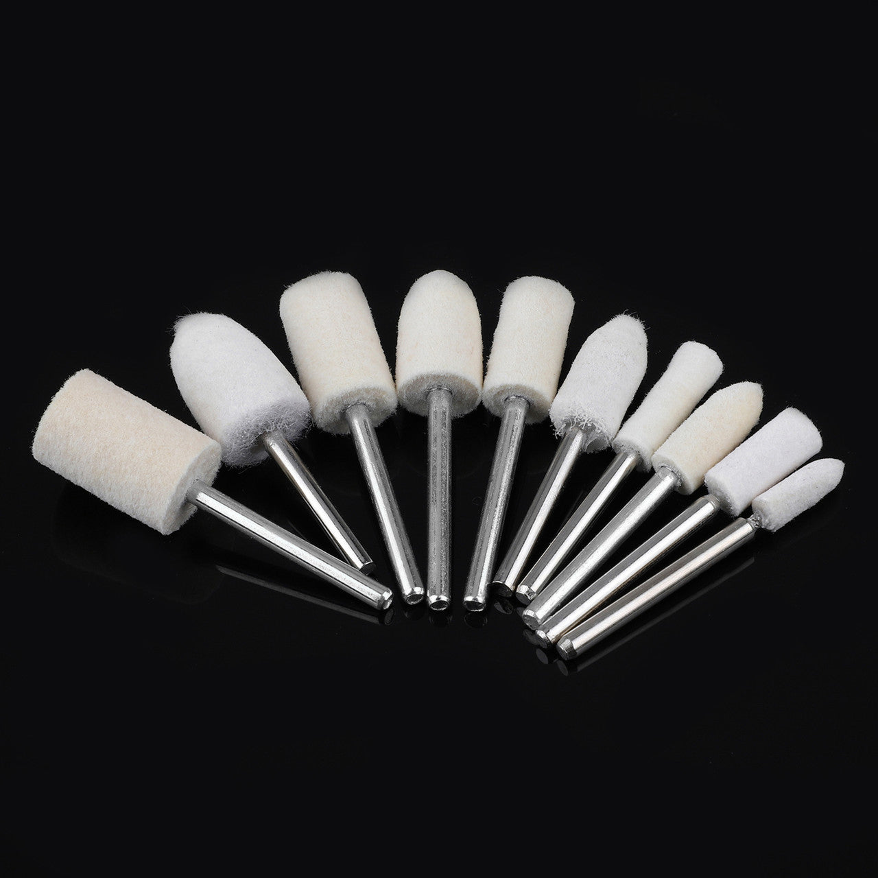 Wool Felt Polishing Set Mounted 1/8" Shank Buff Wheels Shank for Dremel Rotary Tools Accessories Pack of 20Pcs