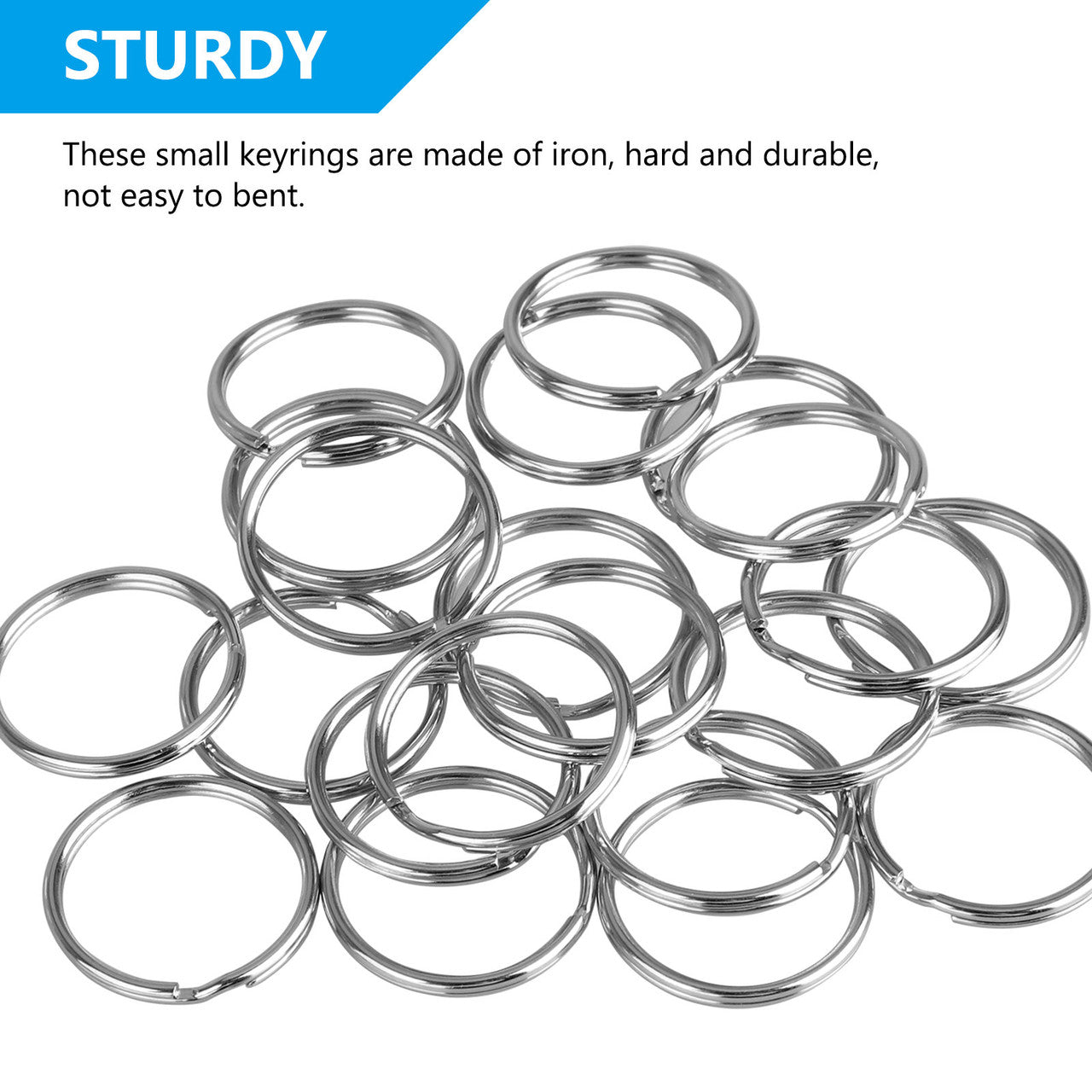 Split Key Rings Bulk for Keychain Key and Art Crafts, 25 mm/1 inch Iron Metal Round Split Ring Key Rings for Home Car Keys Attachment - Silver, 100PCS