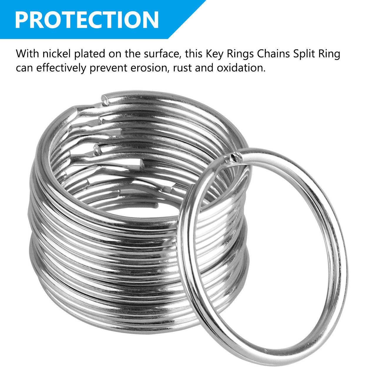 Split Key Rings Bulk for Keychain Key and Art Crafts, 25 mm/1 inch Iron Metal Round Split Ring Key Rings for Home Car Keys Attachment - Silver, 100PCS