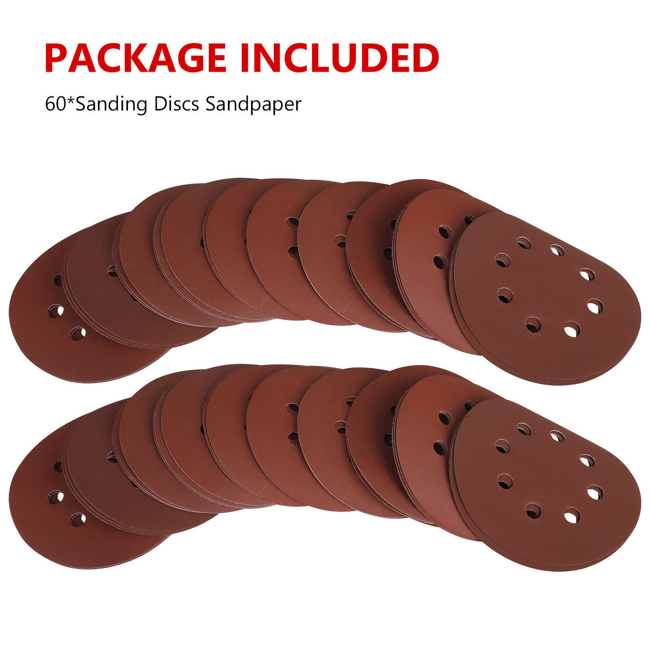 5-Inch Sanding Disc, 8-Hole Sanding Disc Sandpaper Hook Loop, 800 1000 1200 1500 2000 Grit Sandpaper Assortment Polishing Round Sand Paper, for Random Orbital Sander, Easy to Stick, 60 PCS