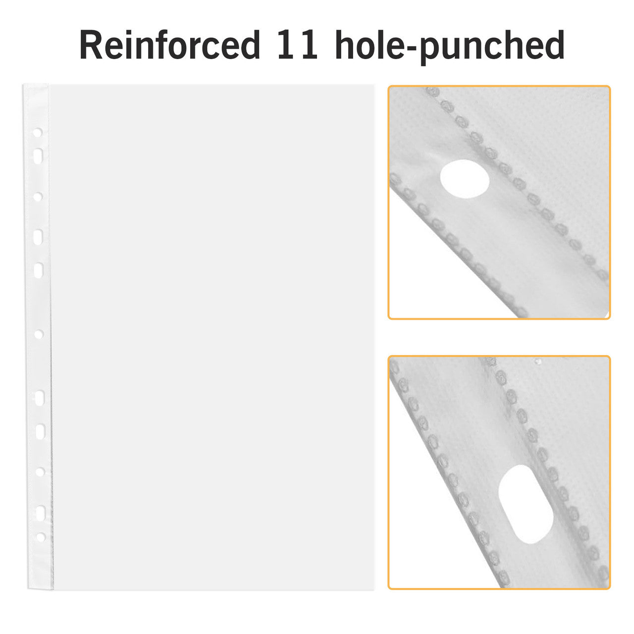 Sheet Protectors 9 x 12 Inches Clear Page Protectors with11 Holes, Plastic Sleeves for Binders, Top Loading Paper Protector Acid Free Letter Size, 100Pcs