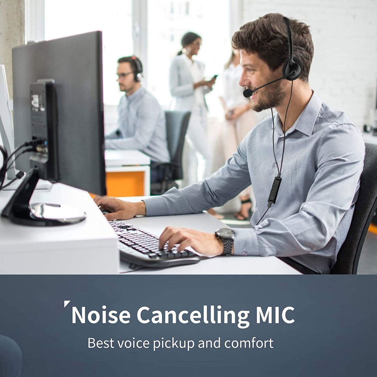 USB Wired Headset with Microphone for Gaming, Chat and More