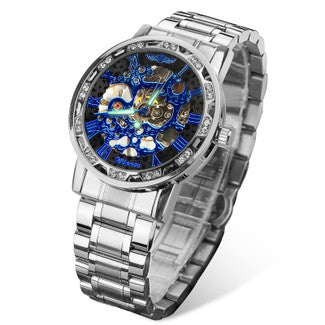 Winner Luxury Men's Stainless Steel Diamond Mechanical Watch